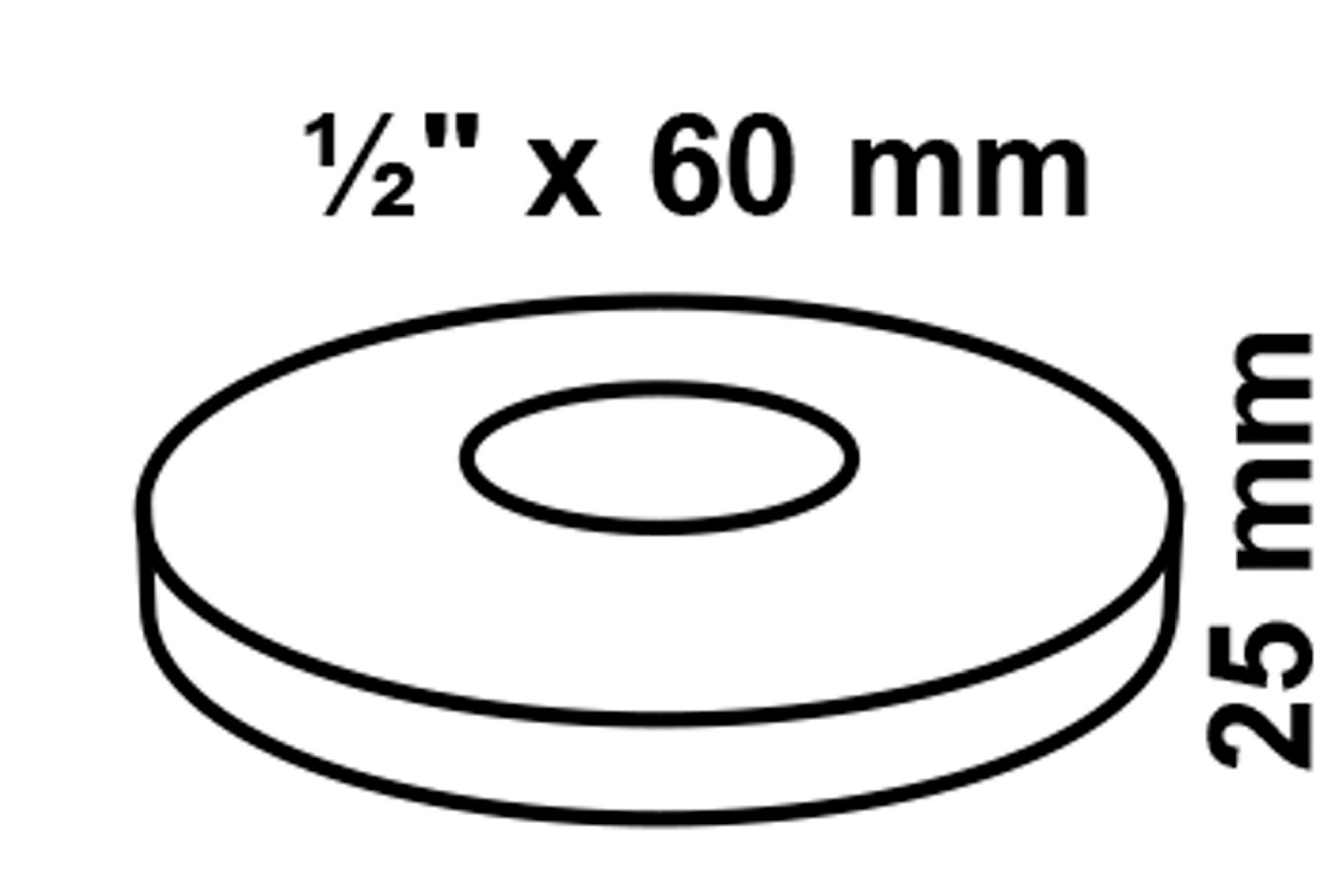 Hahnrosette, Chrom, 1/2'' x 60 mm x 25 mm