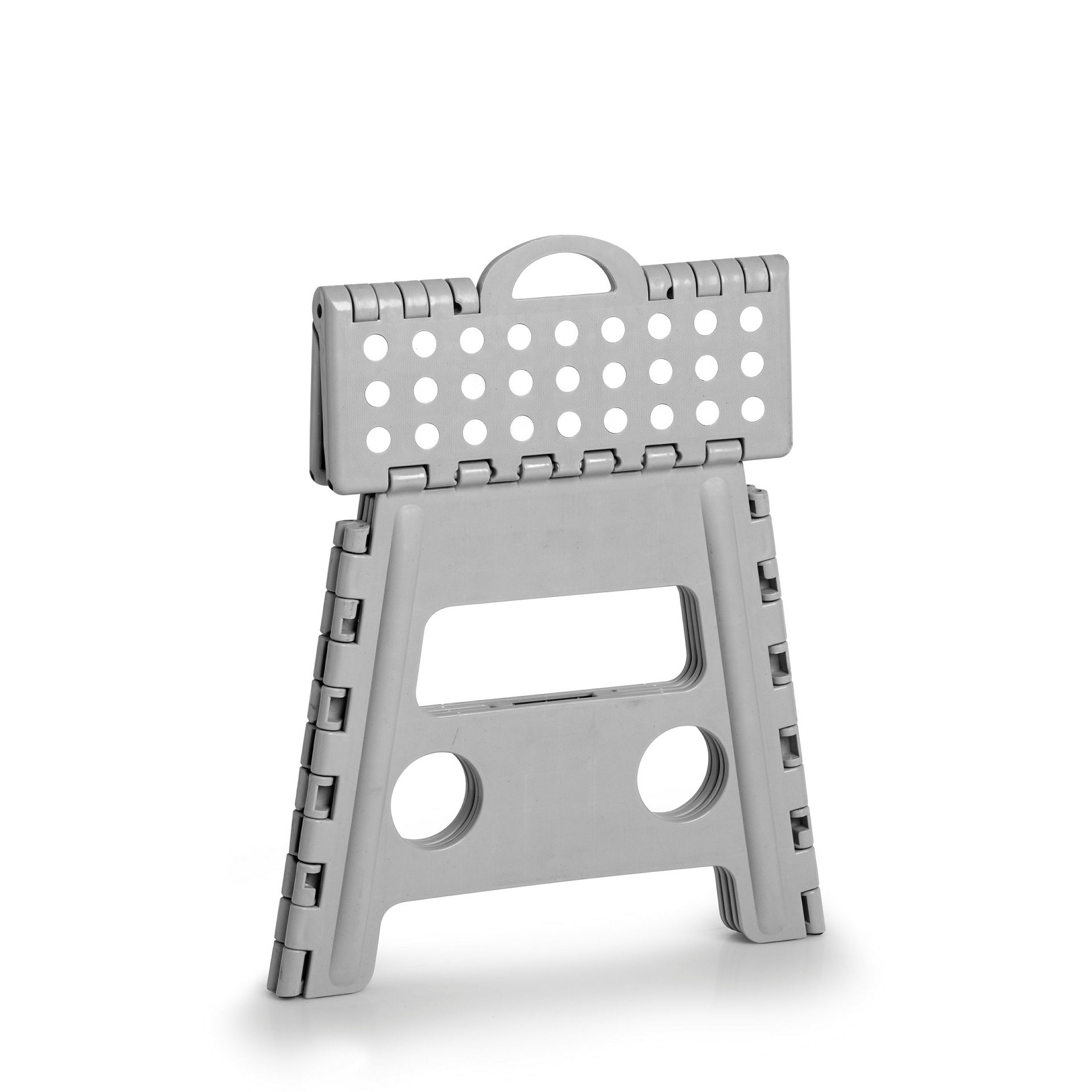Klapphocker, Kunststoff, grau 37 x 30 x 32 cm, Belastbarkeit 150kg, TÜV Sic