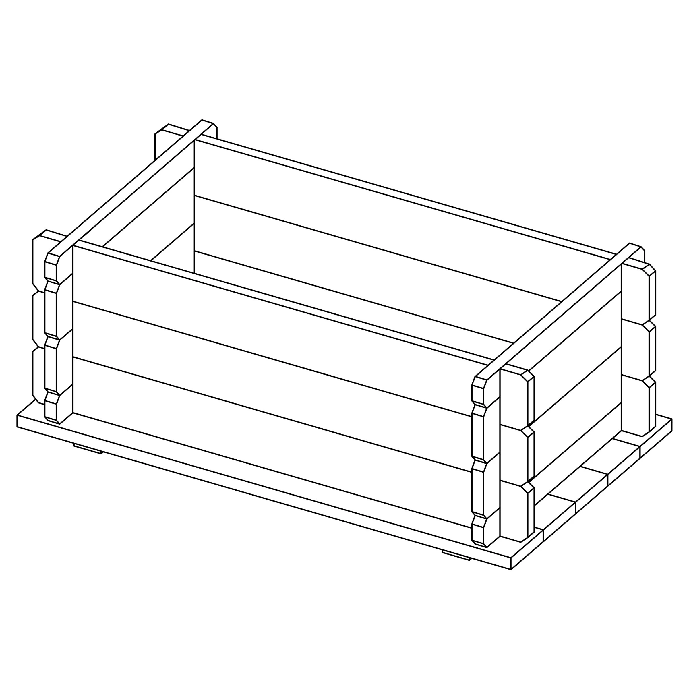 SENA Pflanzkasten grün 80x45x32cm