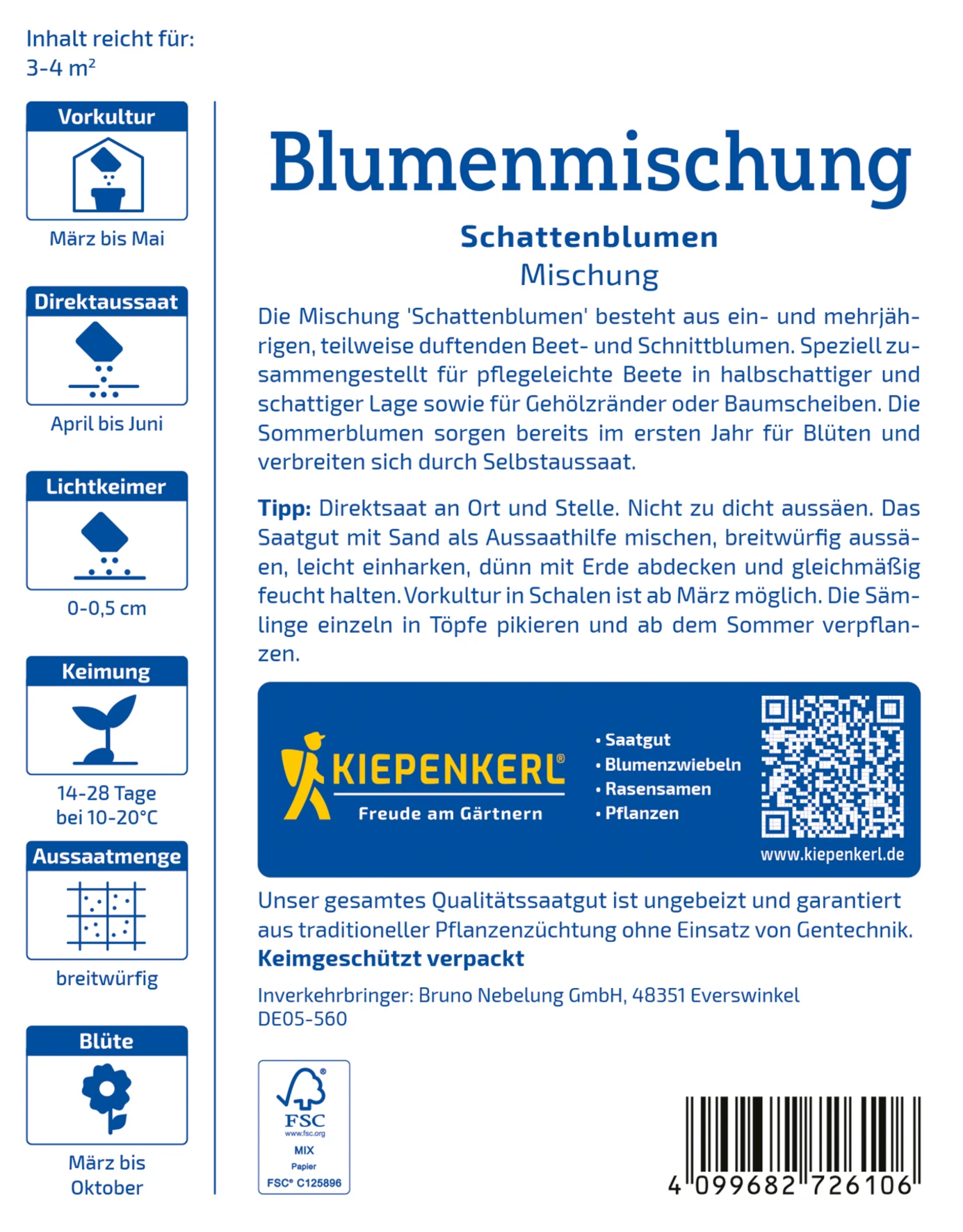 Kiepenkerl Blumenmischung Schattenblumen