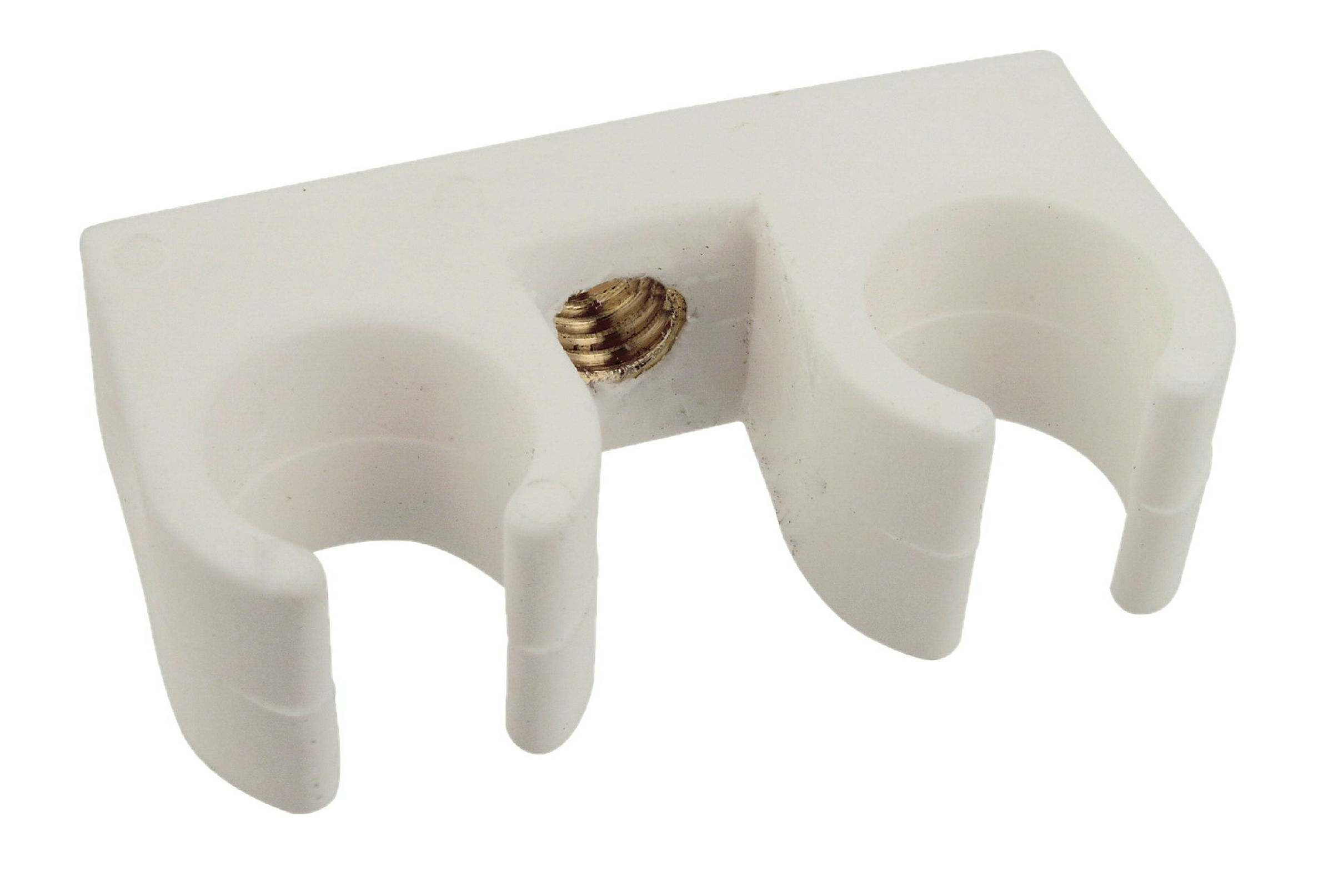 Rohrclip doppelt, 15 mm, mit M6 Gewindehülse (10x)