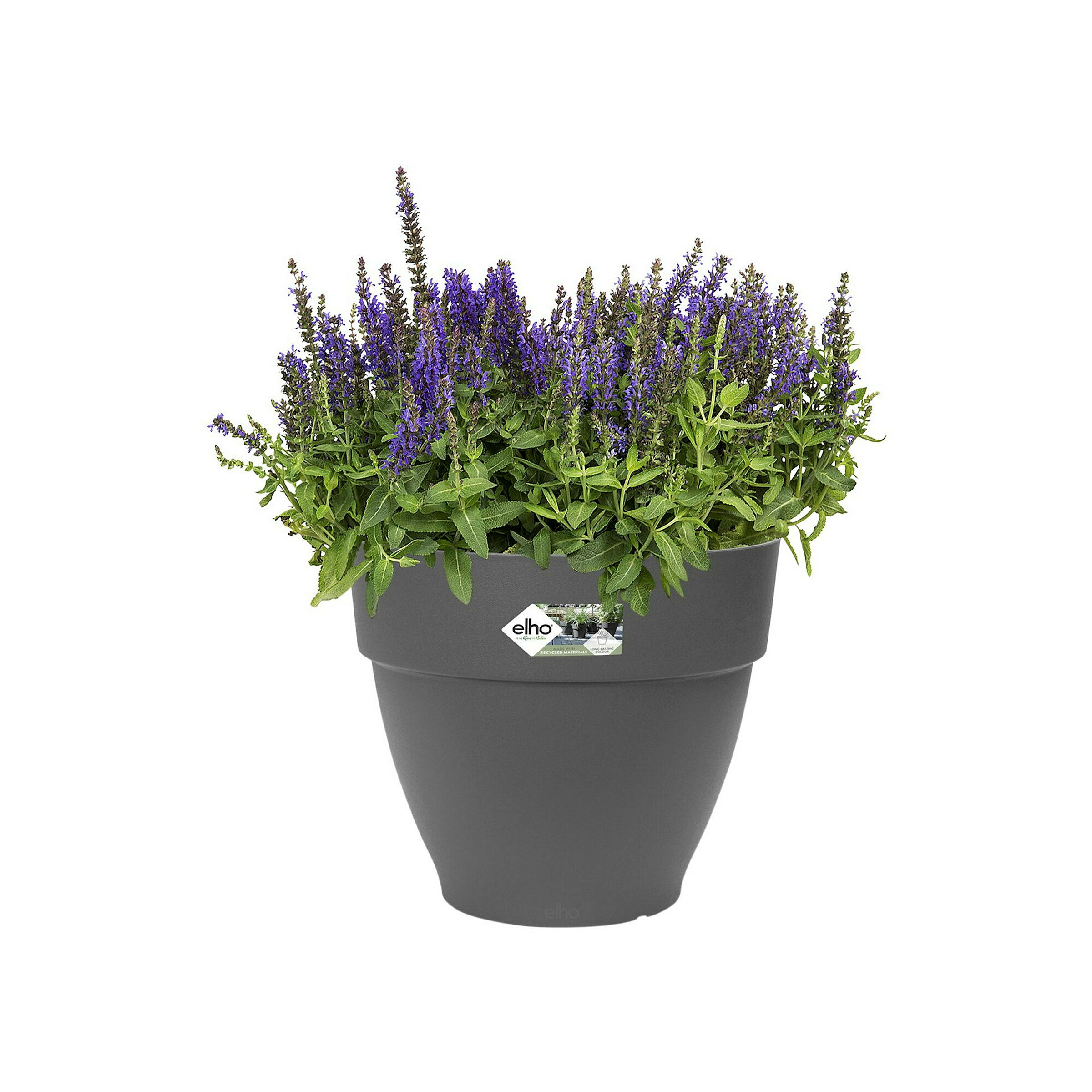 Elho Vibia Campana 40 - Schwarz - Ø 39 x H 33 cm - Außen - 100% Recycelt
