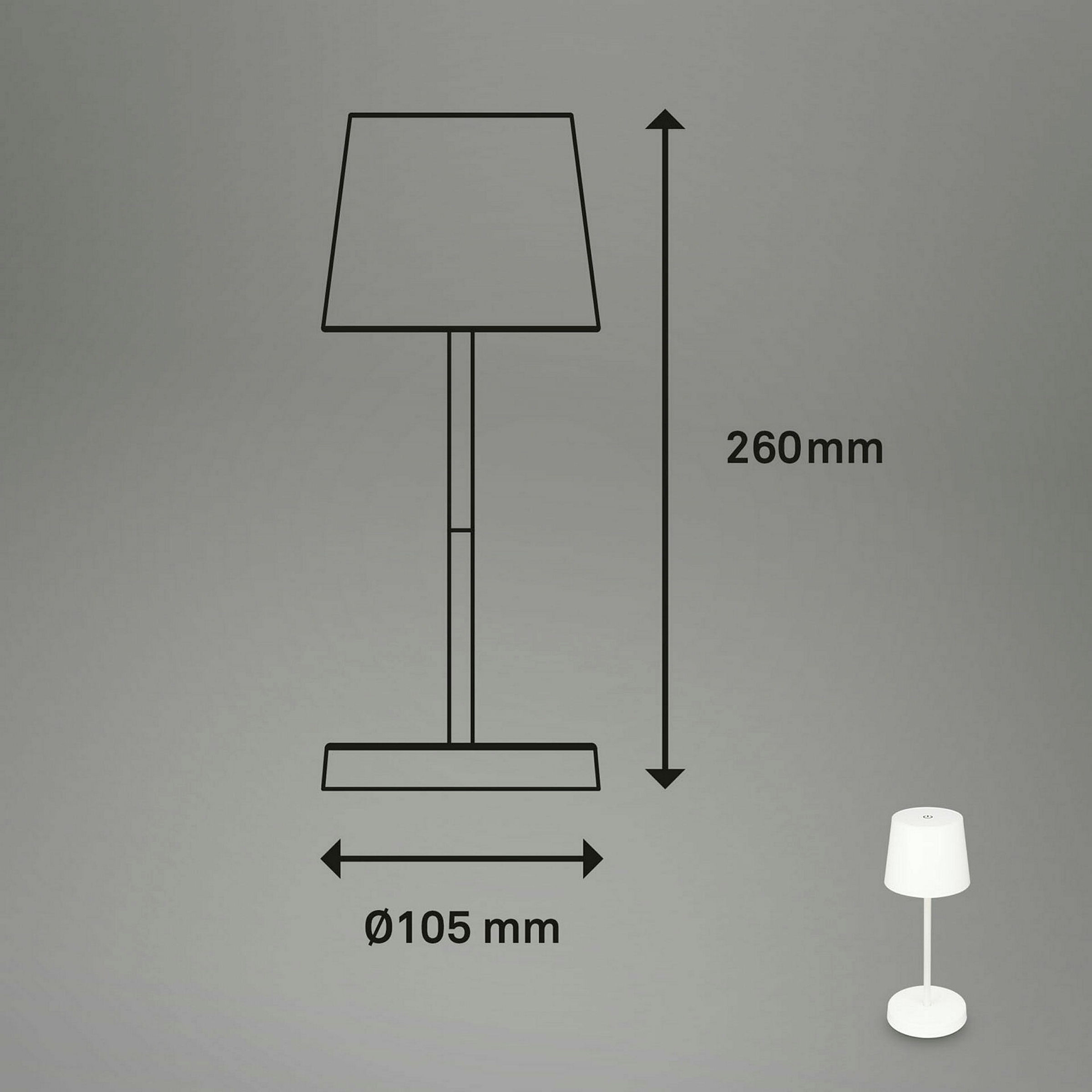 Akku LED Tischleuchte, Weiß, 1xLED-Modul/2,6W