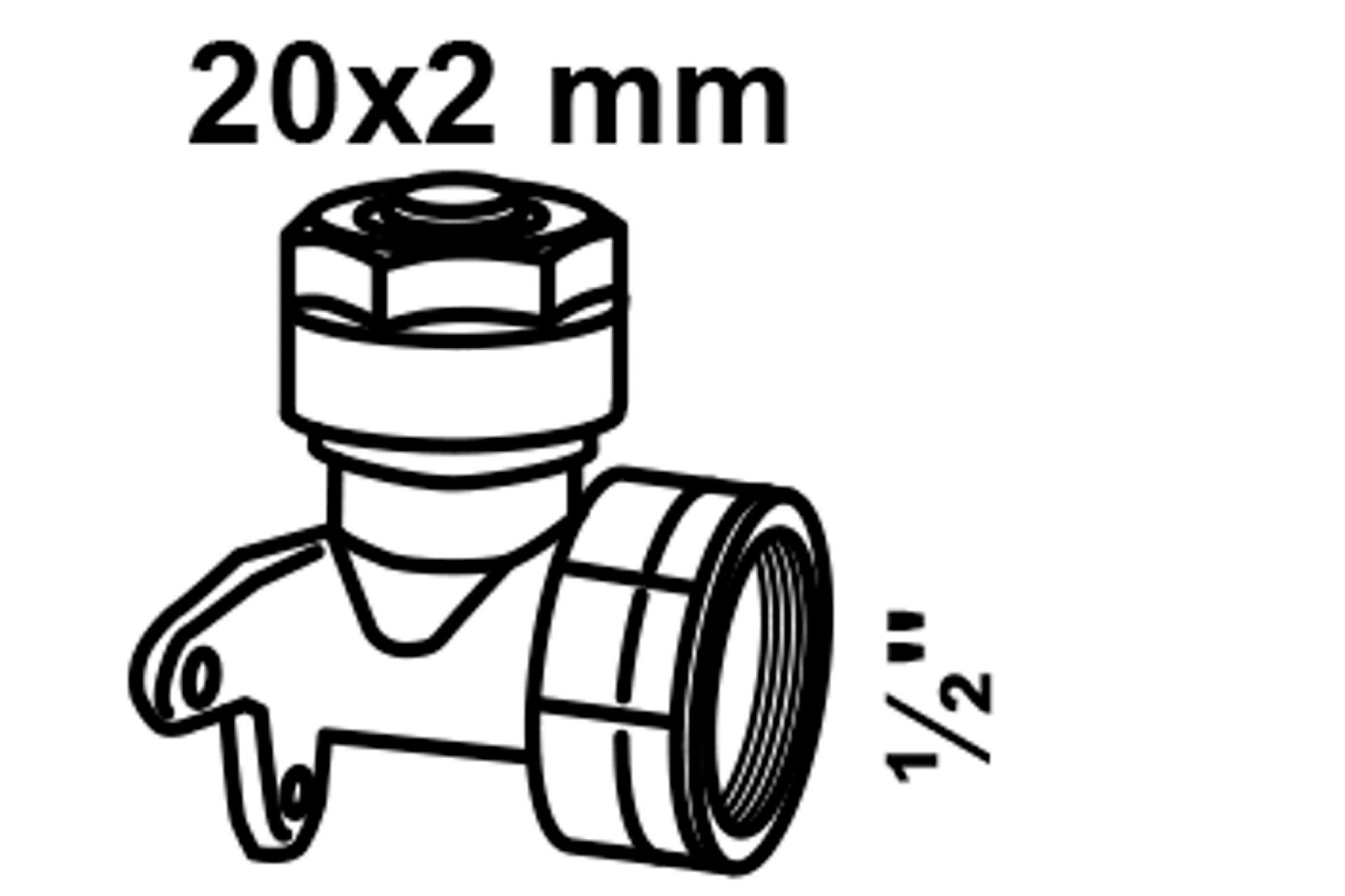 MS Wandscheibe, blank, 20 mm x 1/2''IG, Klemmfitting für MSVR
