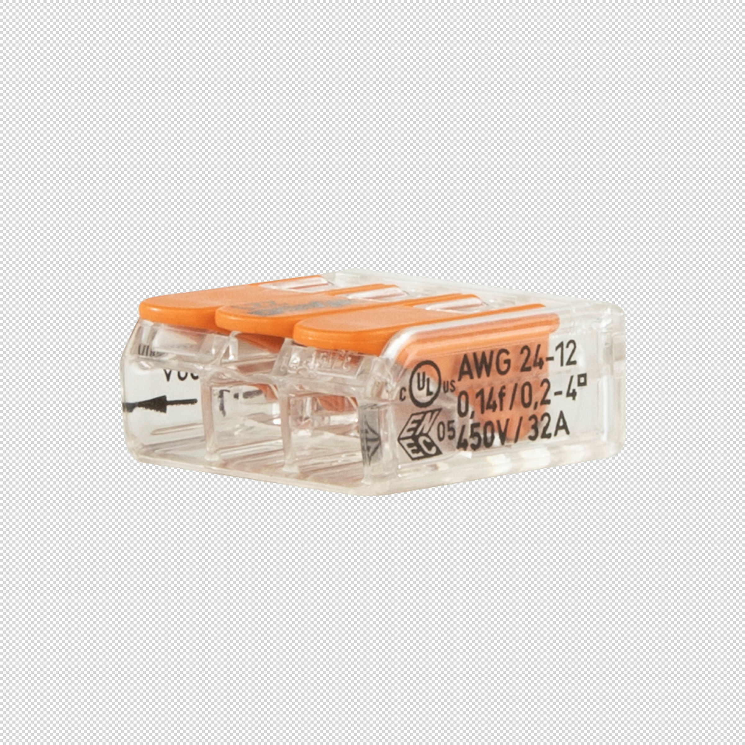 WAGO Verbindungsklemme, 3-fach, orange, 10 Stück