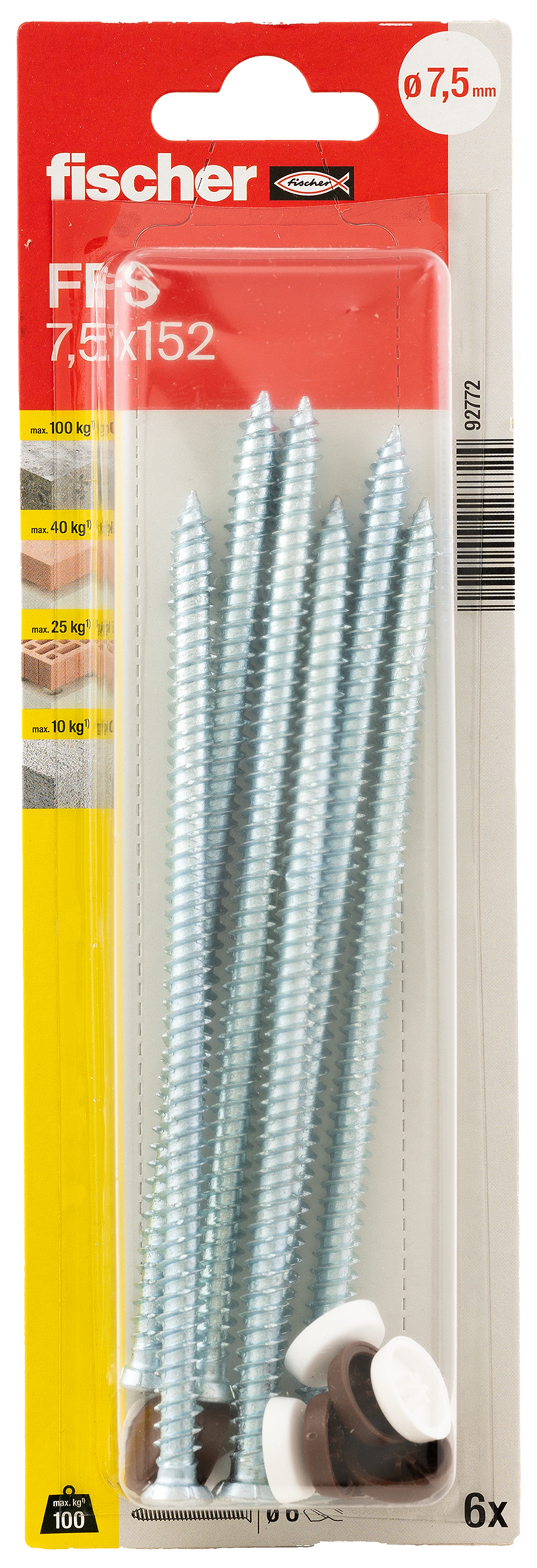 fischer Fensterrahmenschraube FFS 7,5 x 152 T30