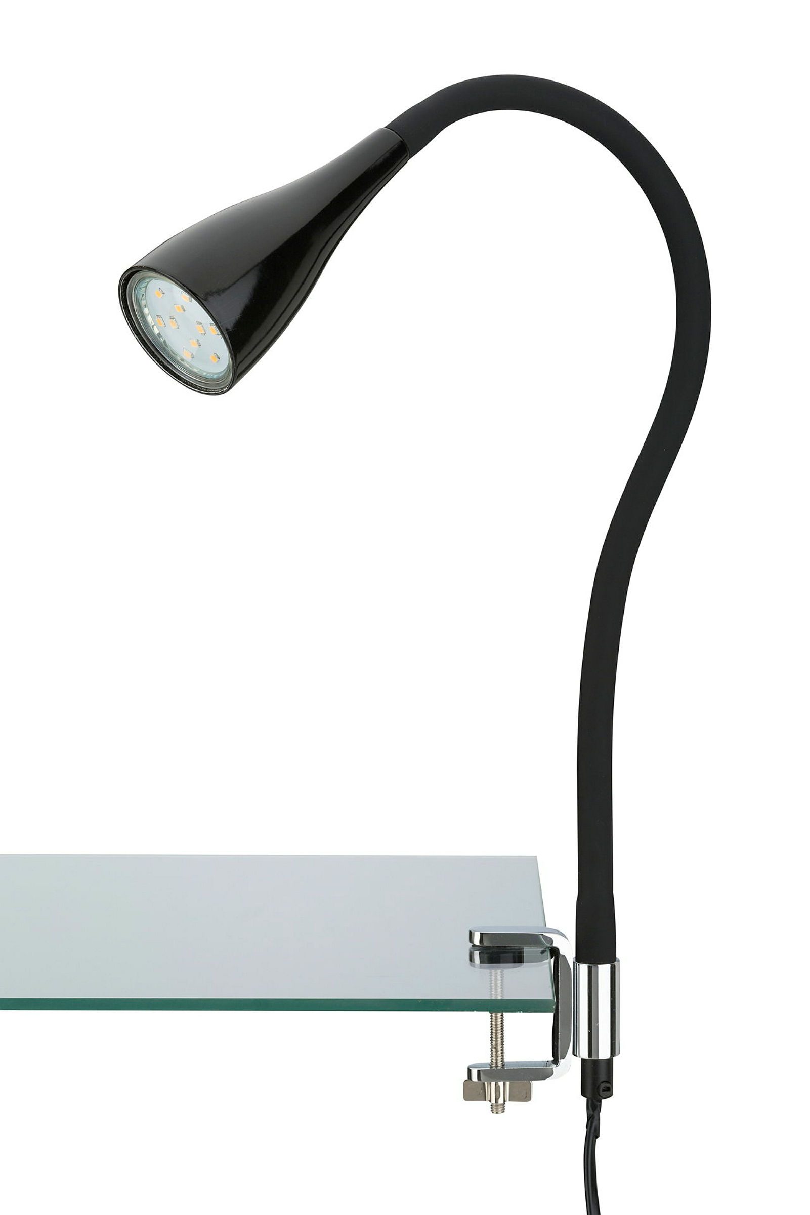 LED Klemmleuchte, schwarz, 1xLED/GU10/2,9W