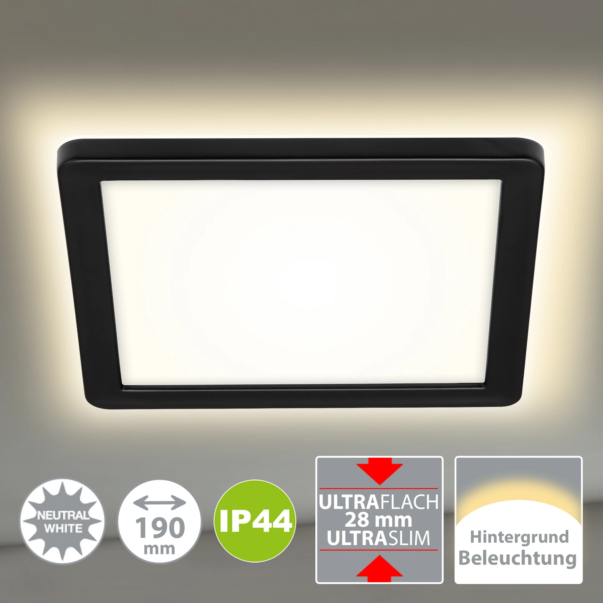 LED Außenleuchte, schwarz, 1xLED-Platine/8W