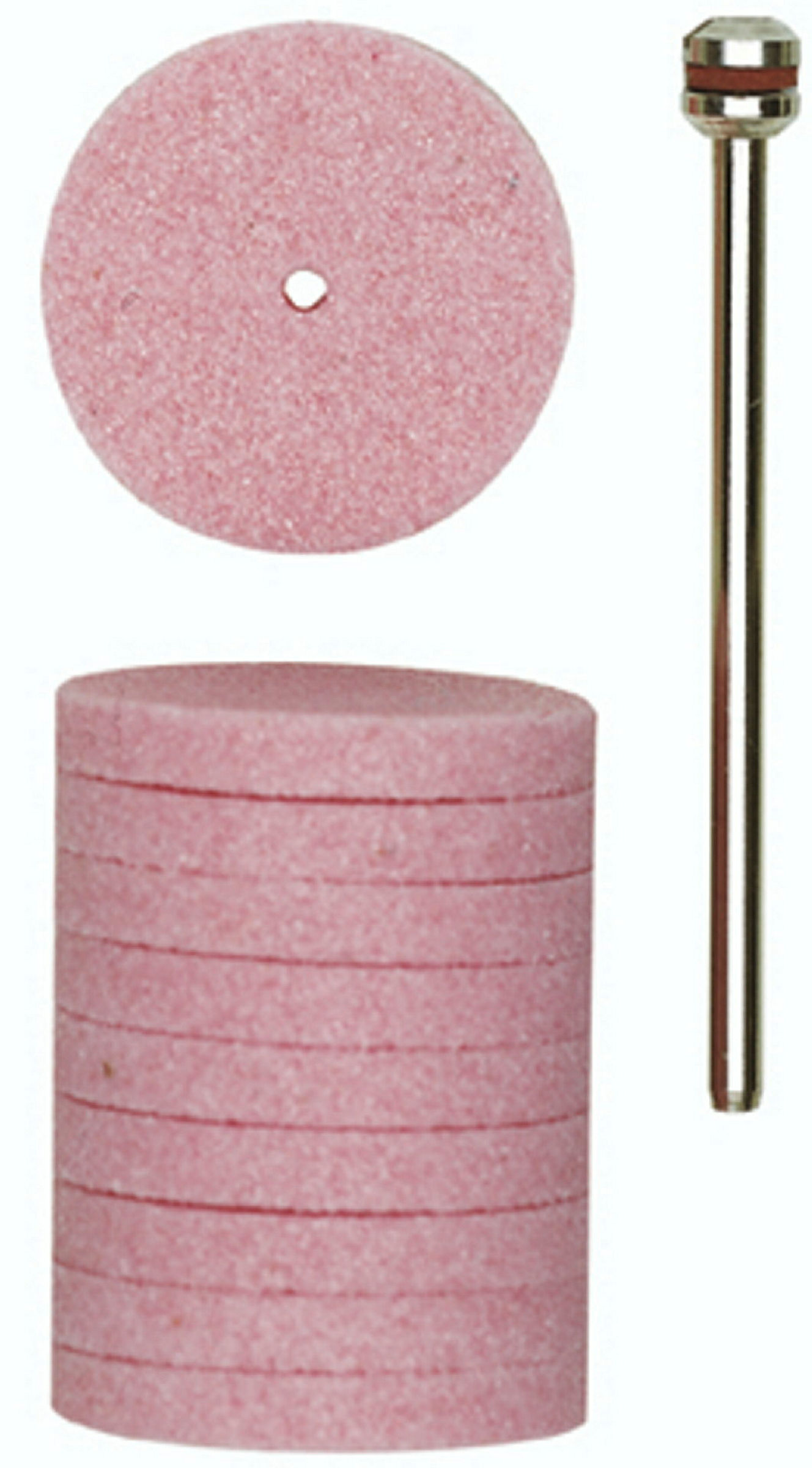 PROXXON-Edelkorund-Schleifscheiben, Ø 22 mm, 10 Stück mit Träger