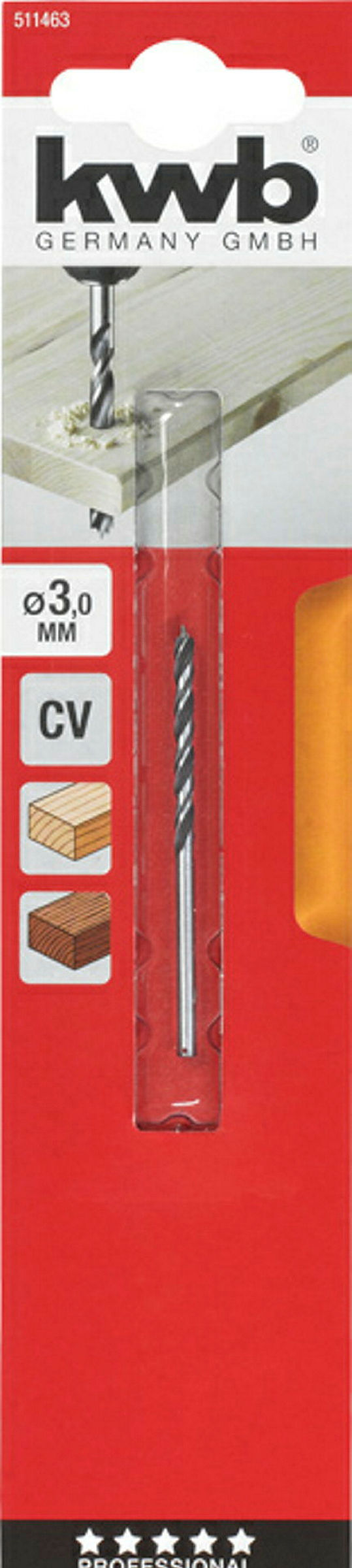 CV-Holzspiralbohrer D3.0mm