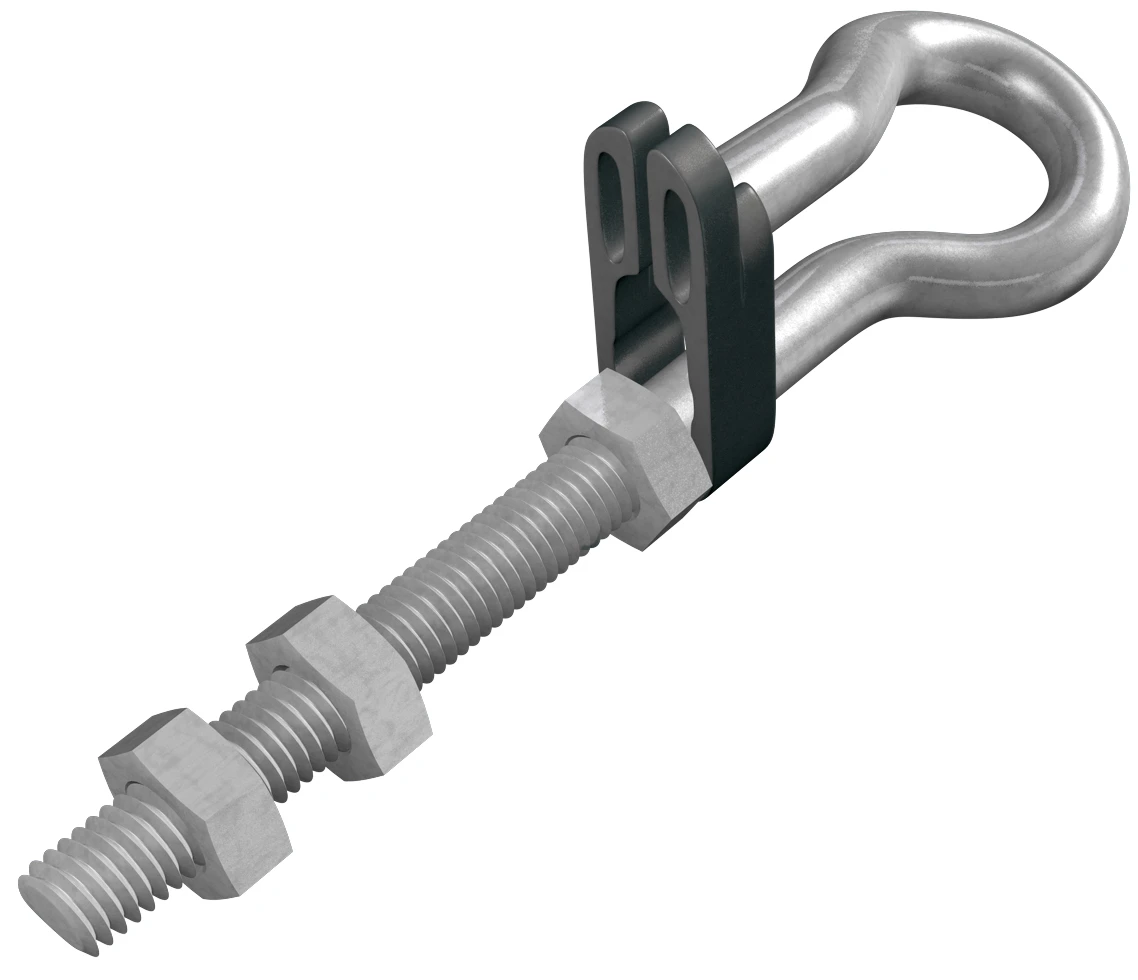 Sicherheits-Schaukelhaken mit Eisengewinde, verzinkt (SB-Box) 160 mm