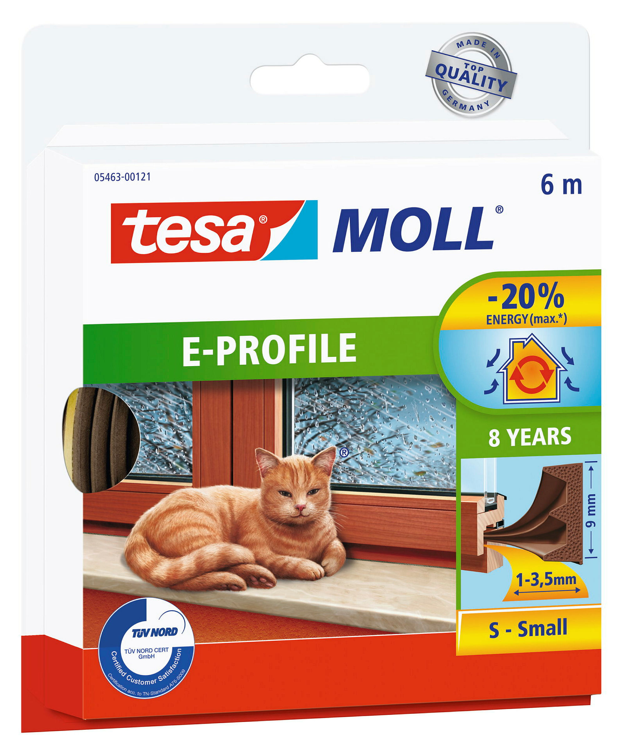 tesamoll® E-Profil braun, für Spalten von 1-3,5mm