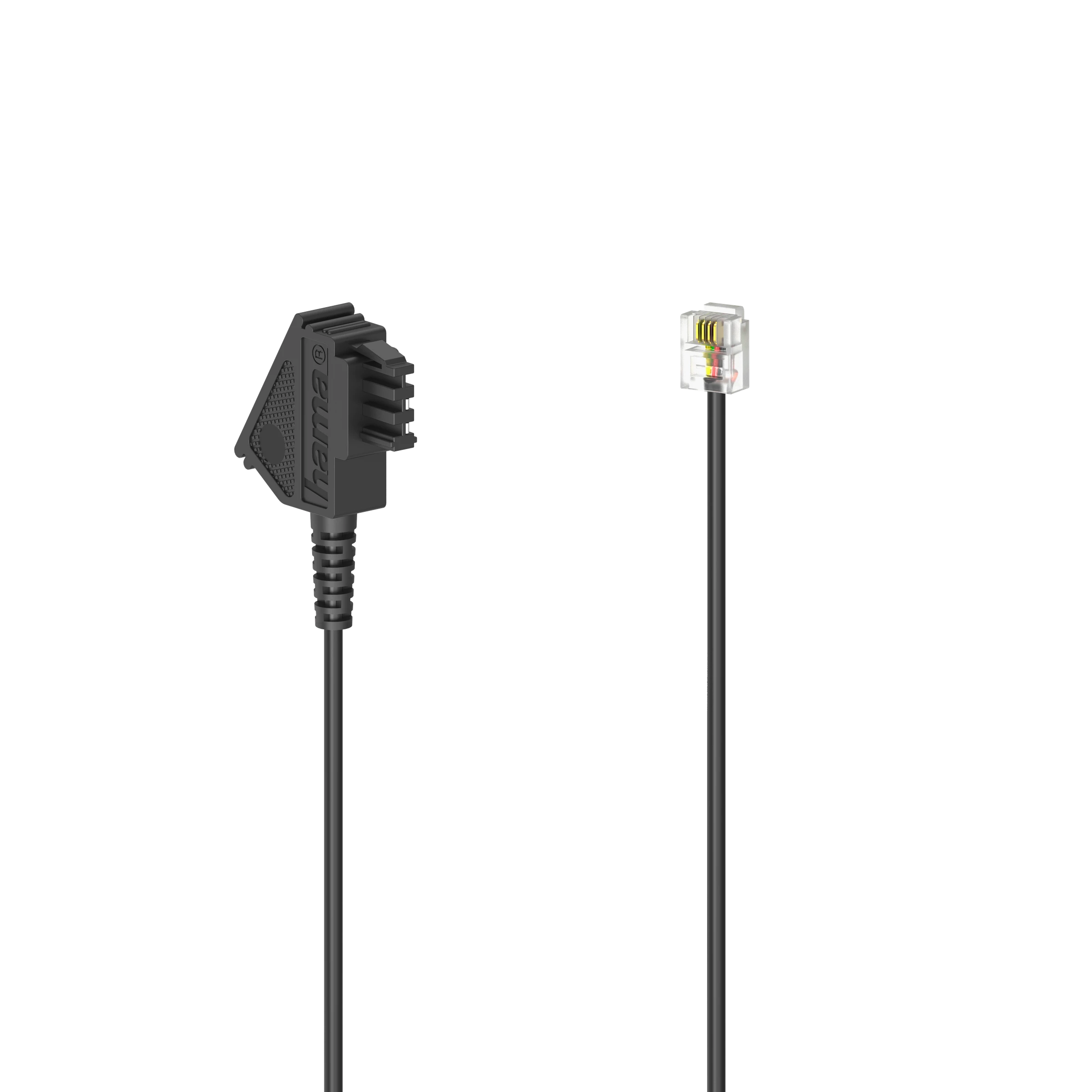 Hama Telefonkabel, TAE-F-Stecker - Modular-Stecker 6p4c, 1,5 m, Schwarz