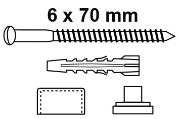 Stand-WC/Ablage-Befestigungsat Linsenkopf Pergamon M6 x 70 mm