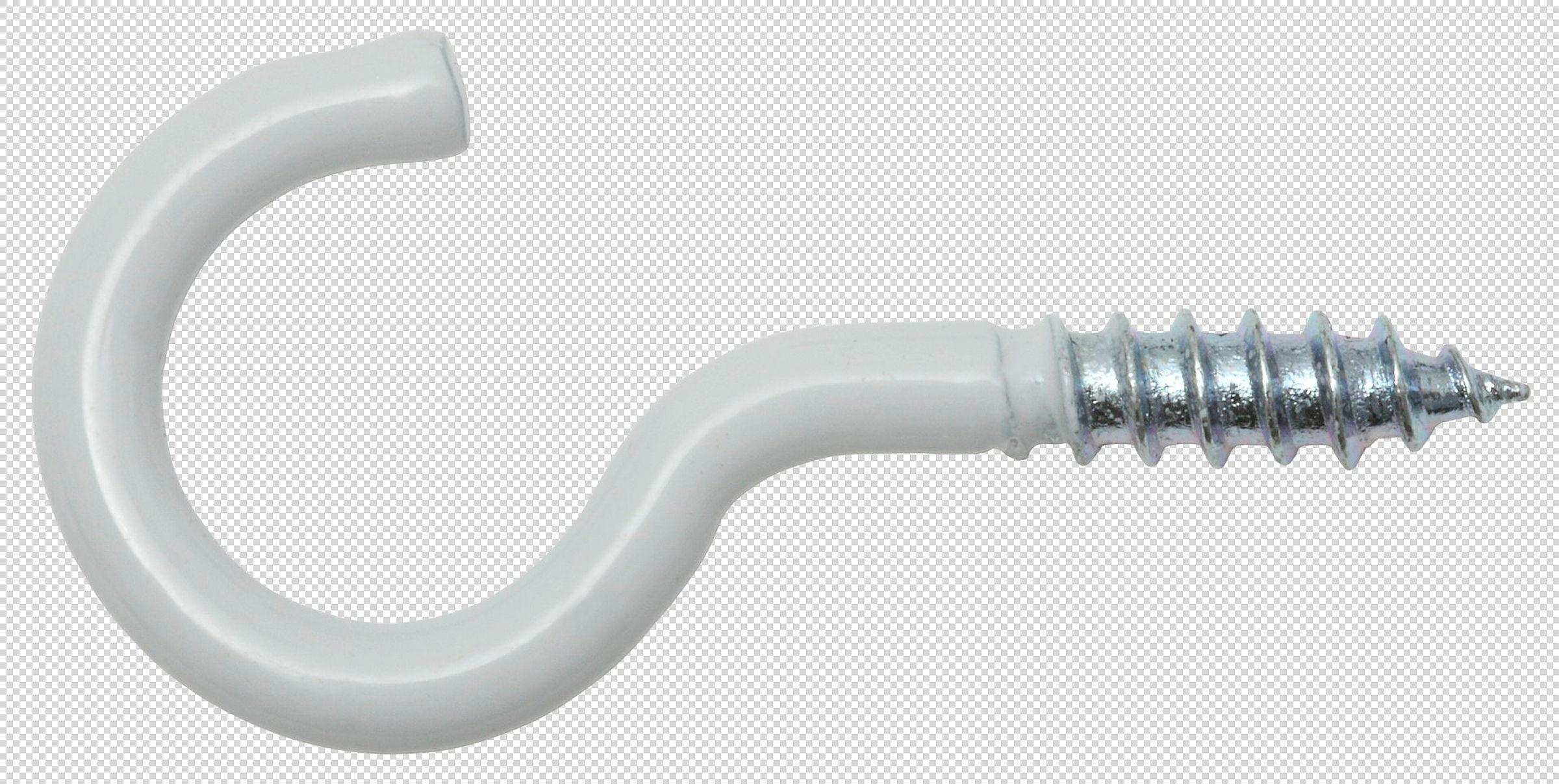 Schraubhaken gebogen 4,3 x 51 / 19, weiss beschichtet