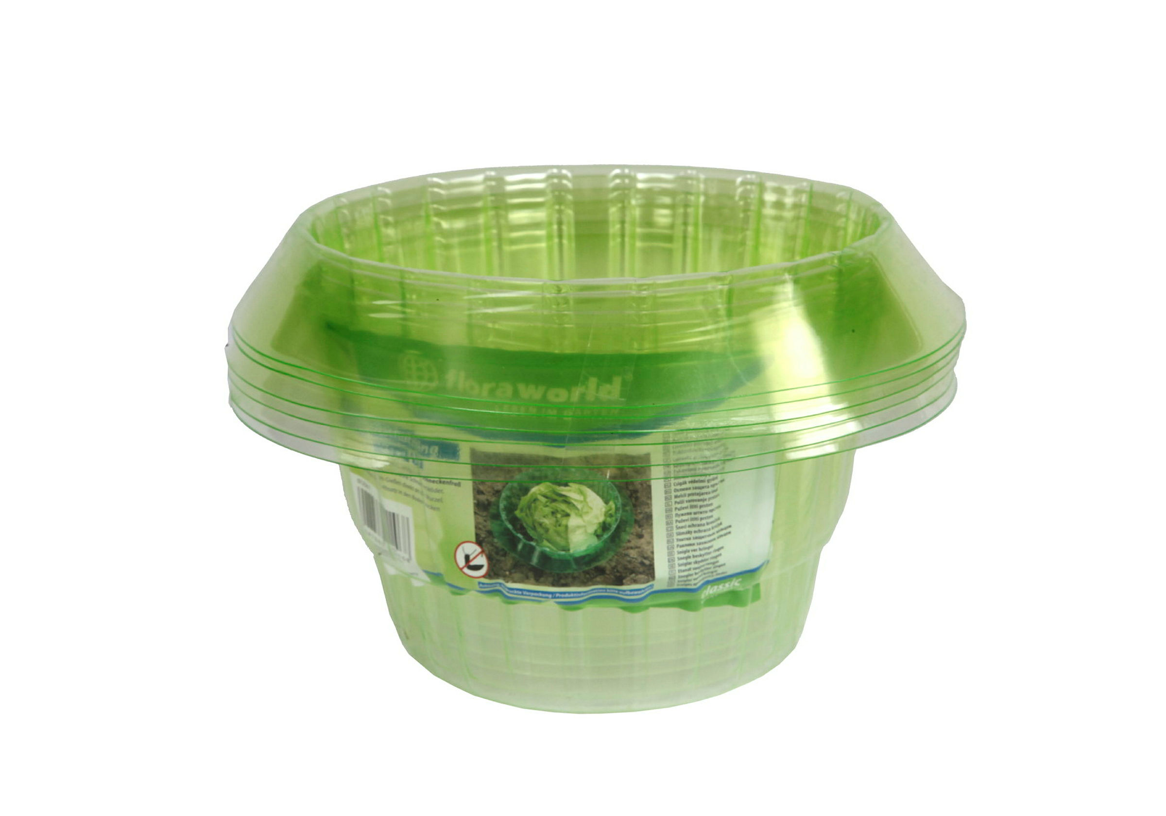 Schneckenschutzring classic, 6er Set, Kunststoff PET, grün transparent, H: