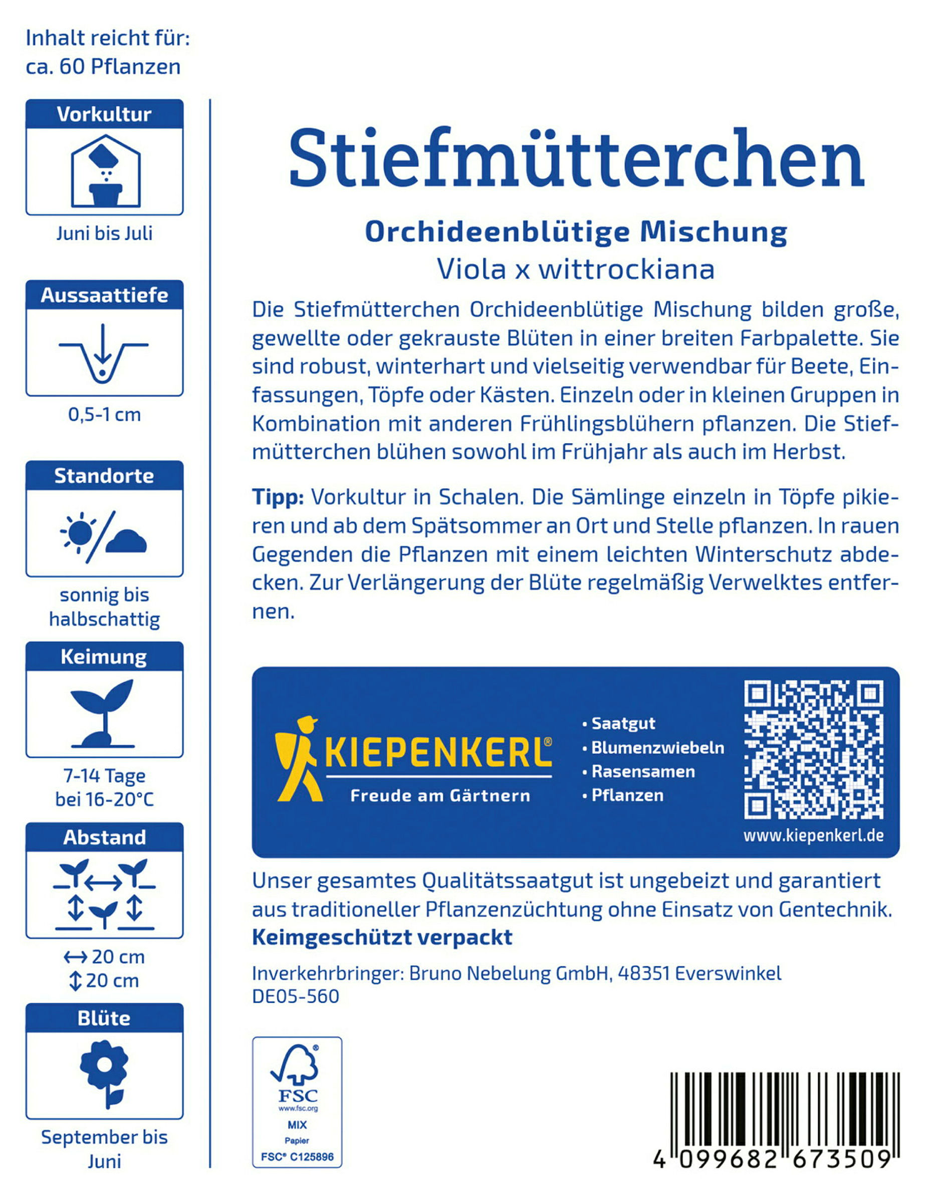 Kiepenkerl Stiefmütterchen Orchideenblütige Mischung