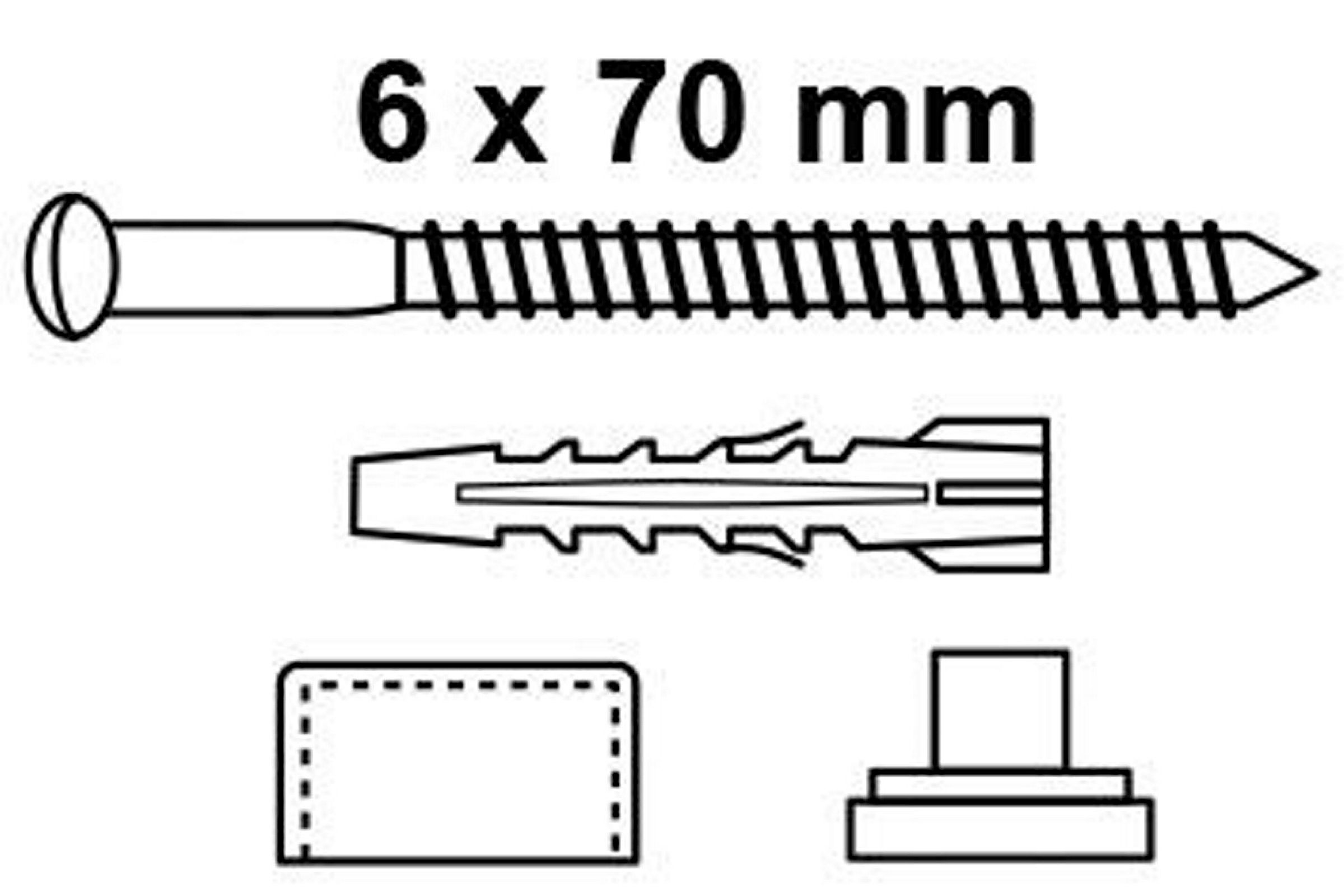 Stand-WC/Ablage-Befestigungssatz Linsenkopf, Pergamon, M6 x 70 mm