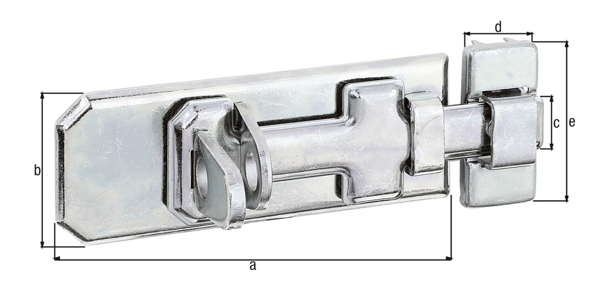 Sicherheits-Schlossriegel mit flachem Griff 100x40 verzinkt