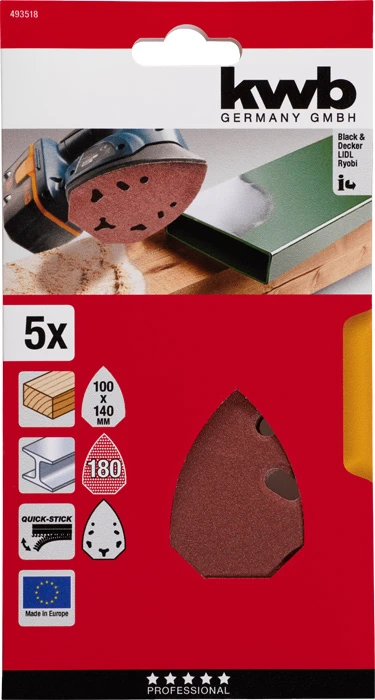 Klett-Haftdreiecke Lidl Mouse gelocht K180 Inh:5