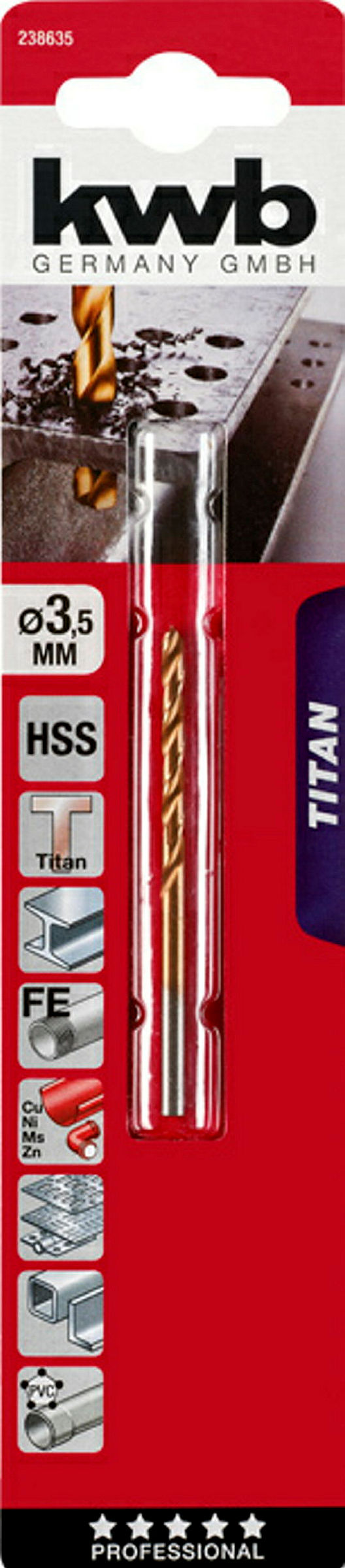 TITAN HSS Spiralbohrer, ø 3.5 mm