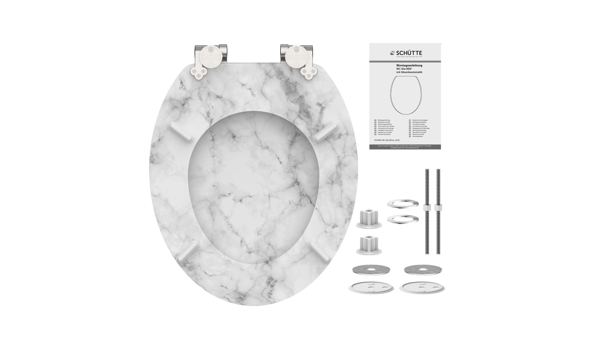 MDF WC-Sitz MARMOR STONE, mit Absenkautomatik