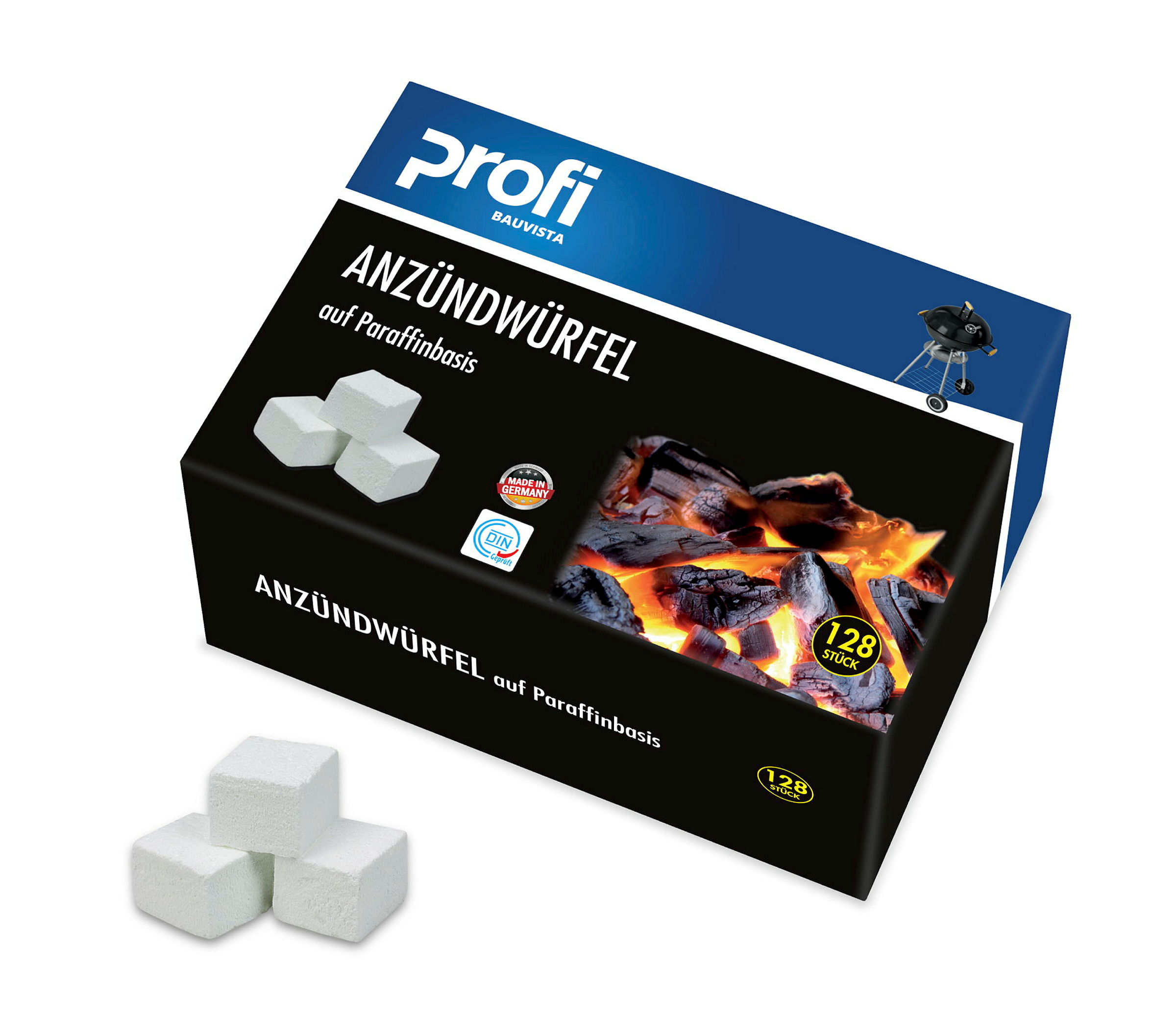PROFI Anzündwürfel auf Paraffinbasis 128 Stk.