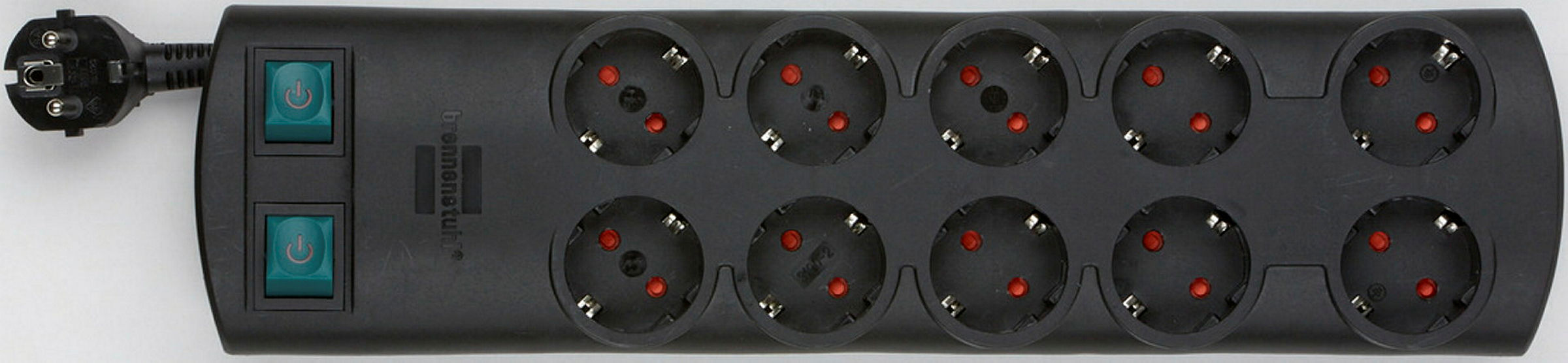 PRIMERA-LINE 10fach schwarz *DE* 2m H05VV-F3G1,5 - DUO mit 2 Schalter