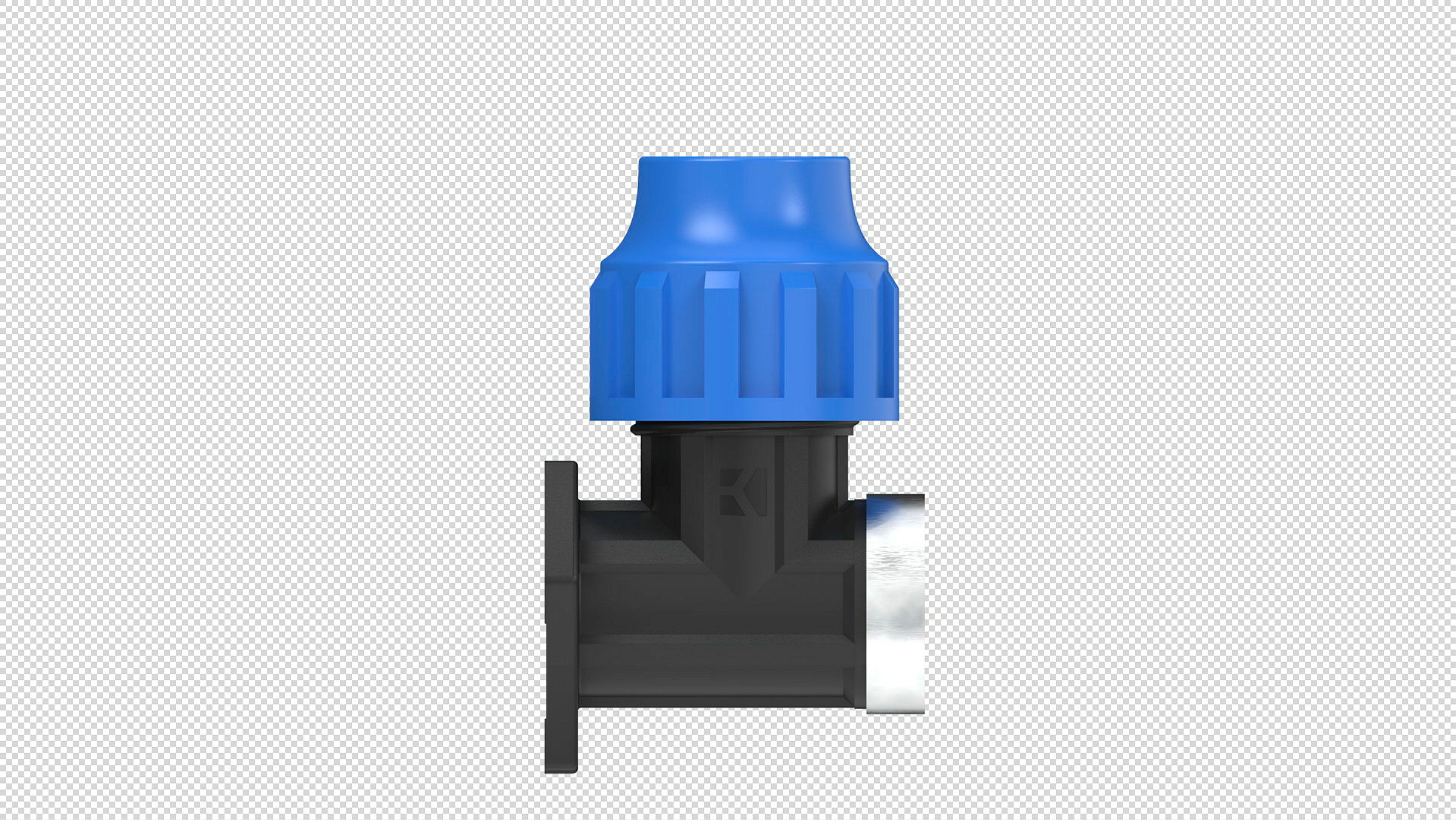 PP Wandscheibe, 20 mm x 1/2''IG, Klemmfitting für HDPE, DVGW zertifiziert