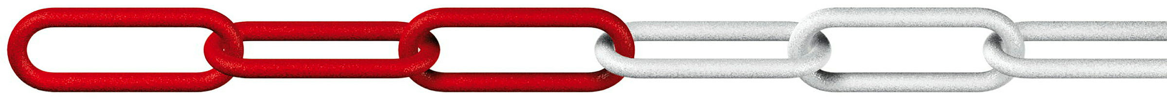 PE-Kunststoffkette, (Spule) 6 mm Polyethylen rot, weiß, 25 m
