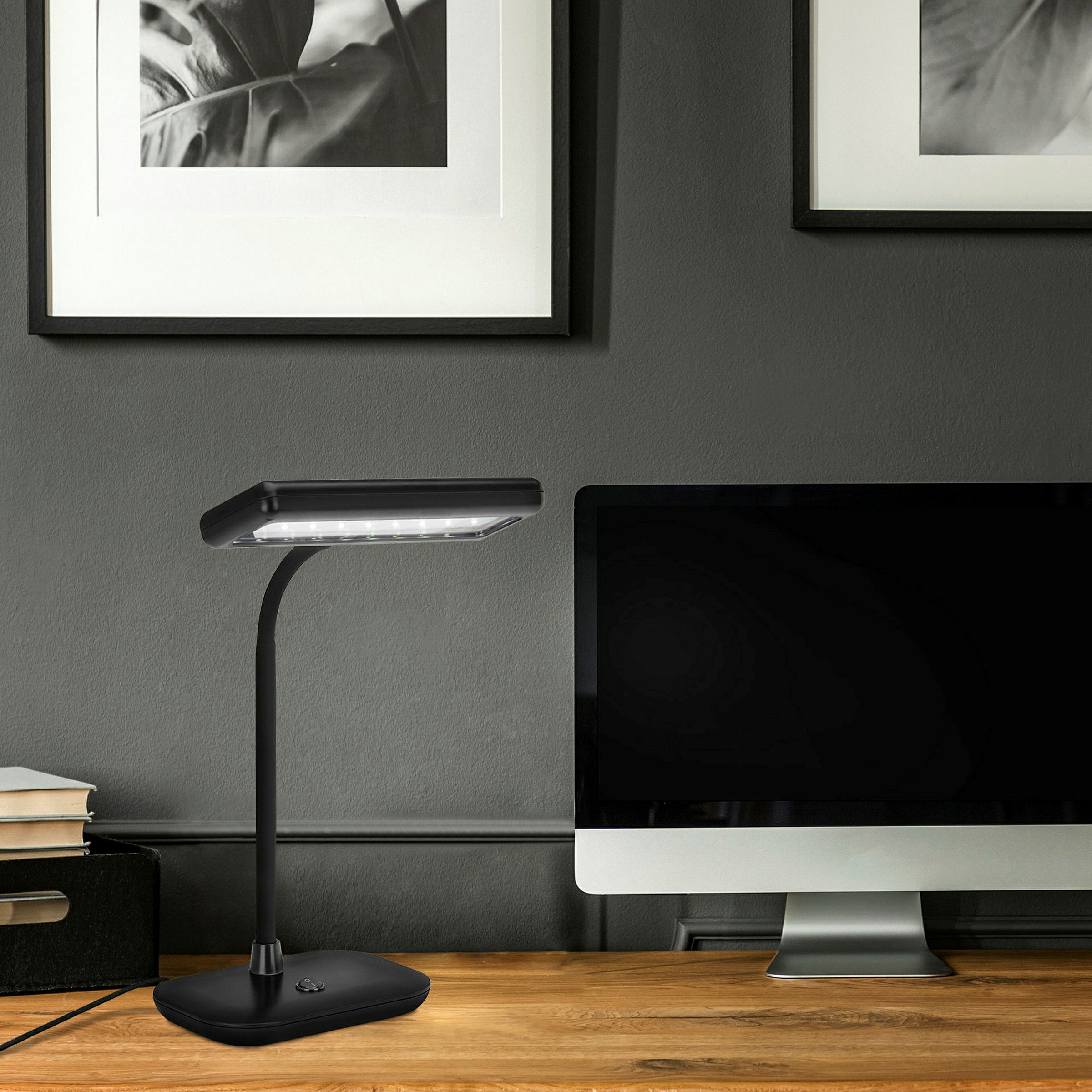 LED Tageslichtleuchte, schwarz, LED 8W