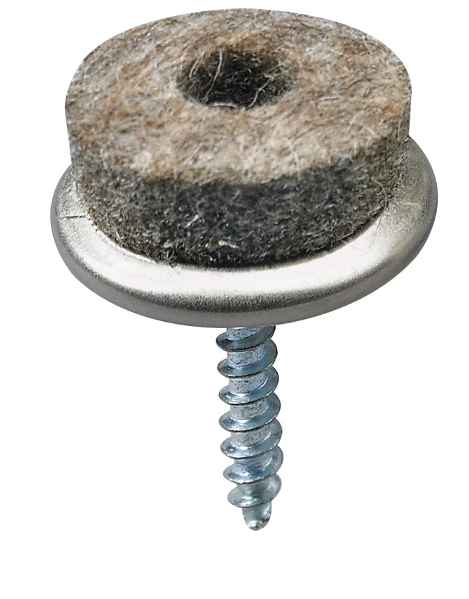 Parkettgleiter D20mm zum Anschrauben, grau, 24 Stück