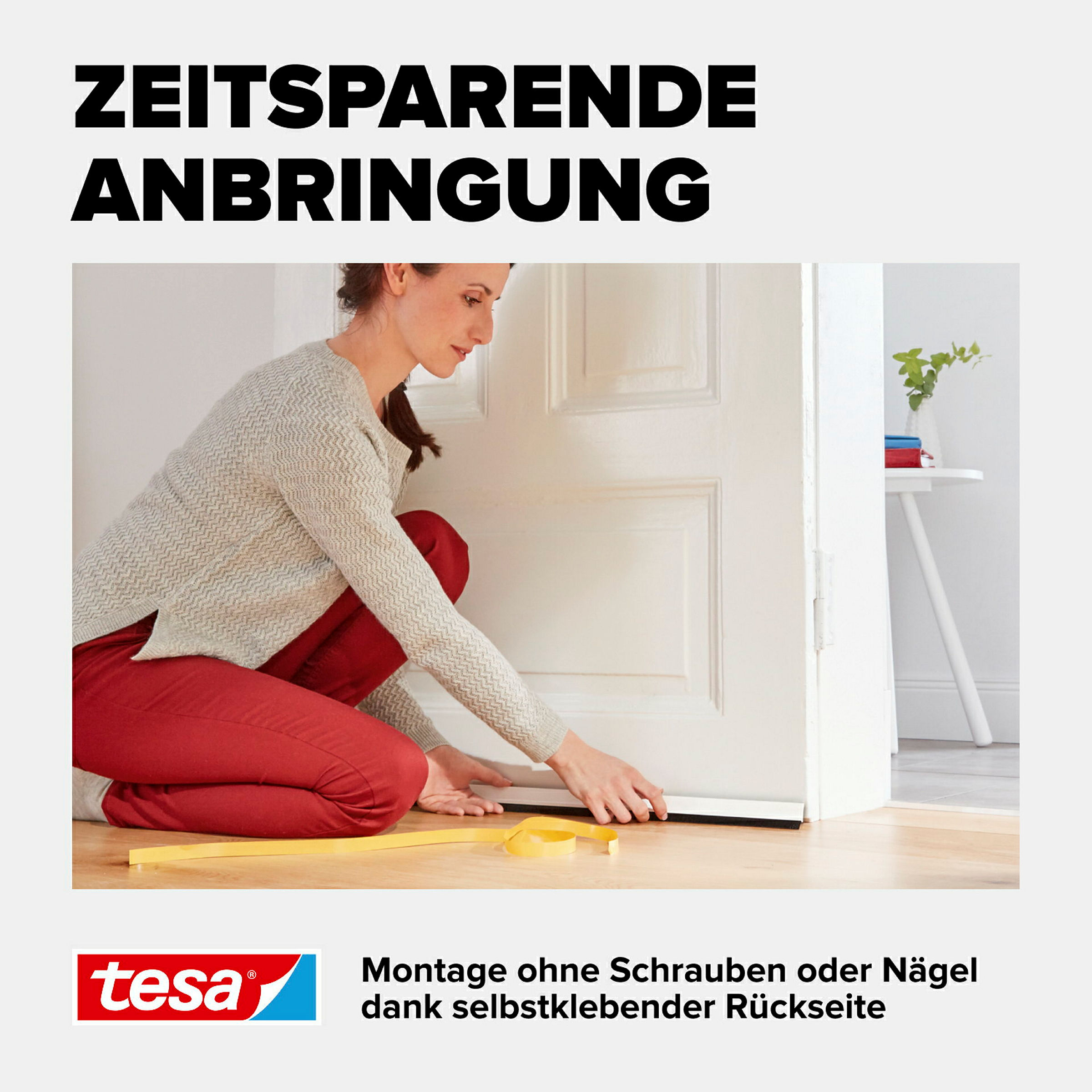 tesamoll® Türdichtschiene für Textilböden weiß