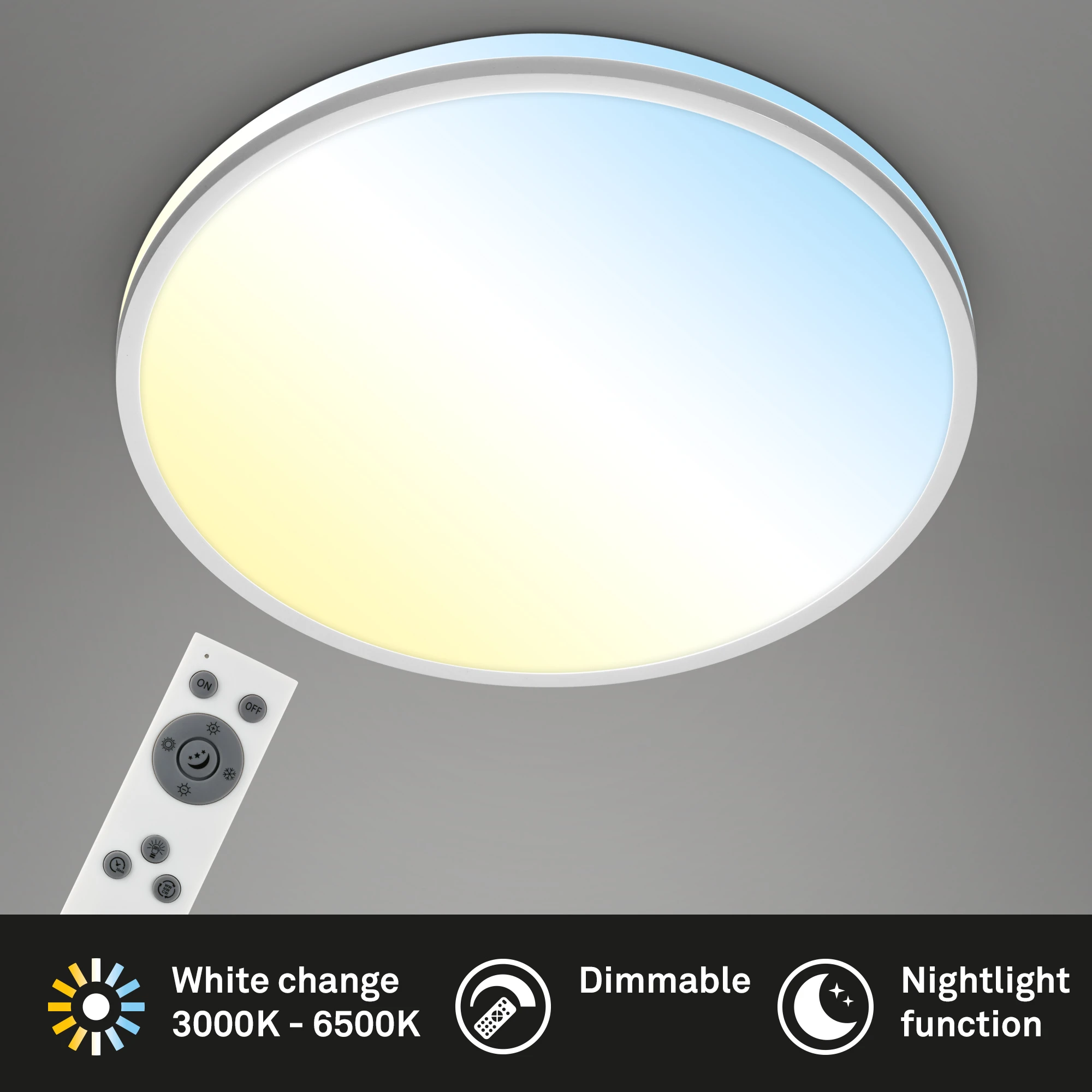 LANA CCT LED Deckenleuchte, chrome-matt, LED/22W