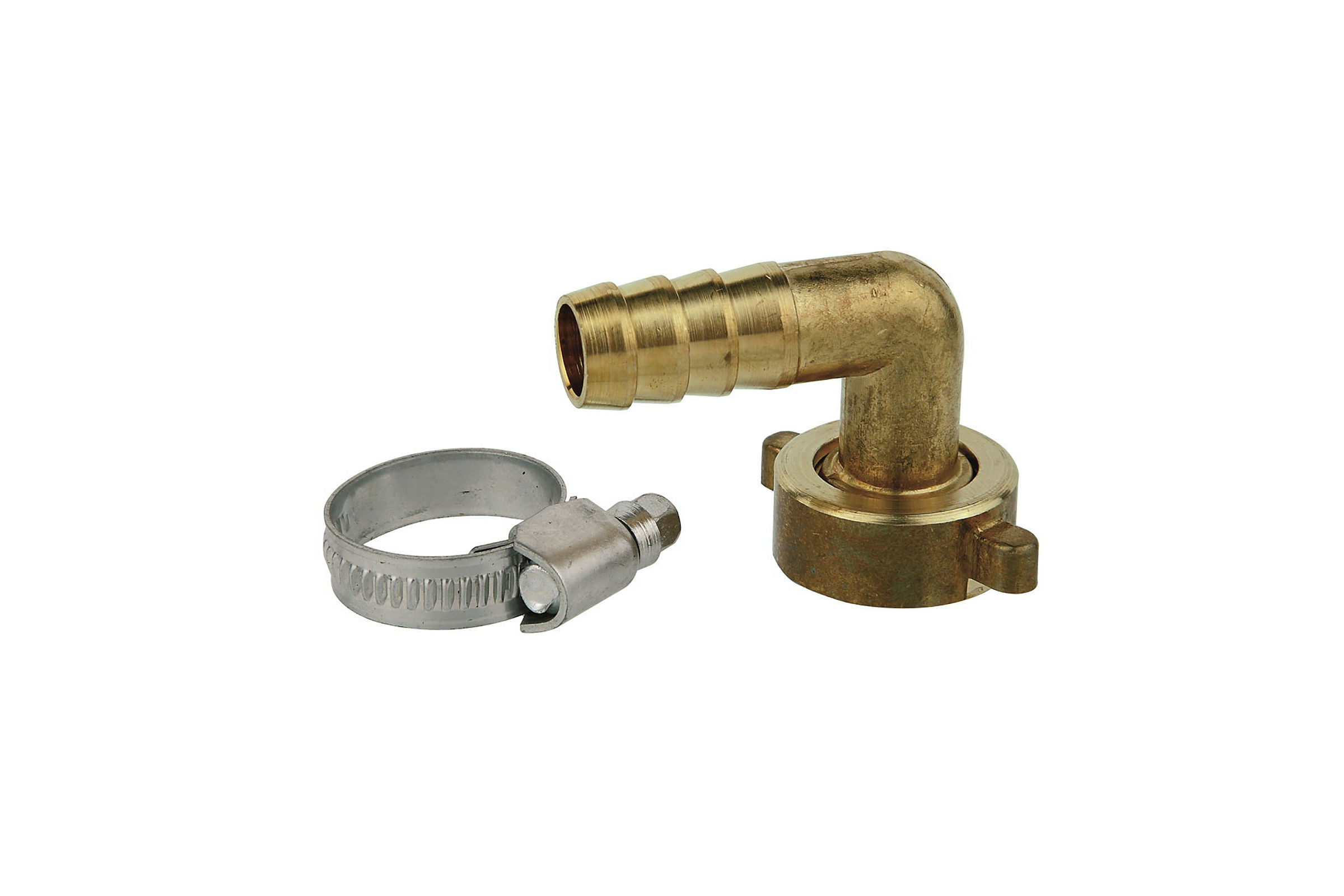 MS Halbe Winkel-Schlauchverschraubung, blank, 3/4''M x 1/2''T, mit Schlauch