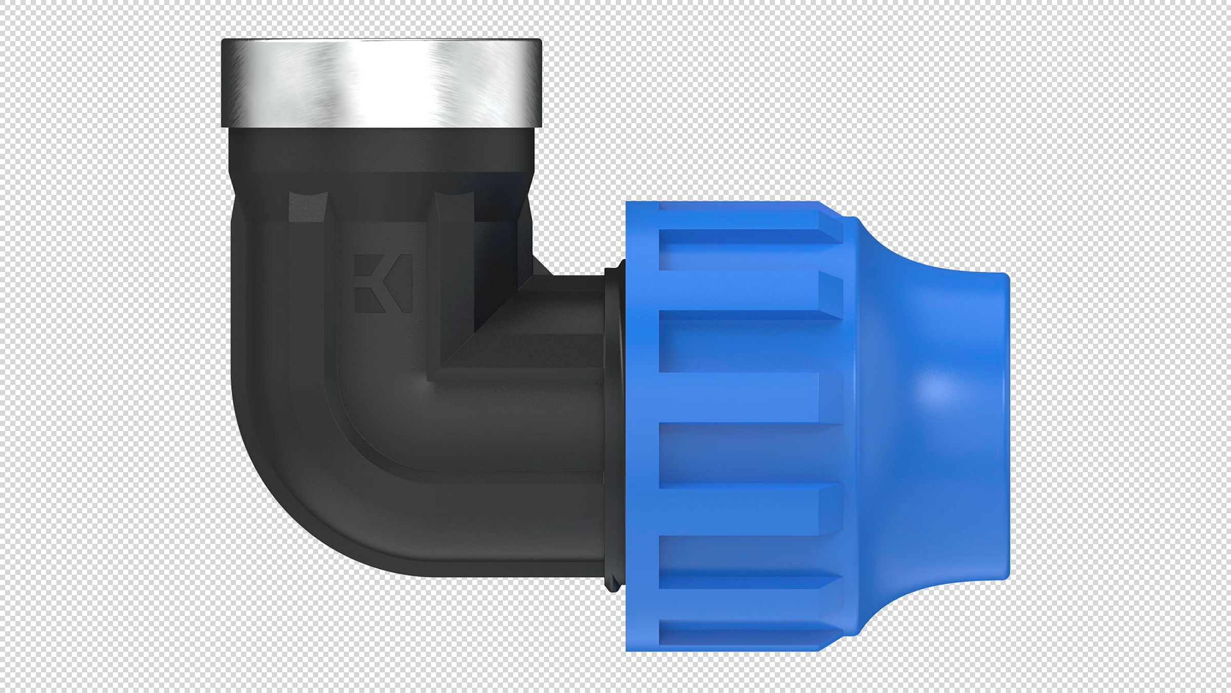 PP Winkel 90°, 32 mm x 3/4''IG, Klemmfitting für HDPE