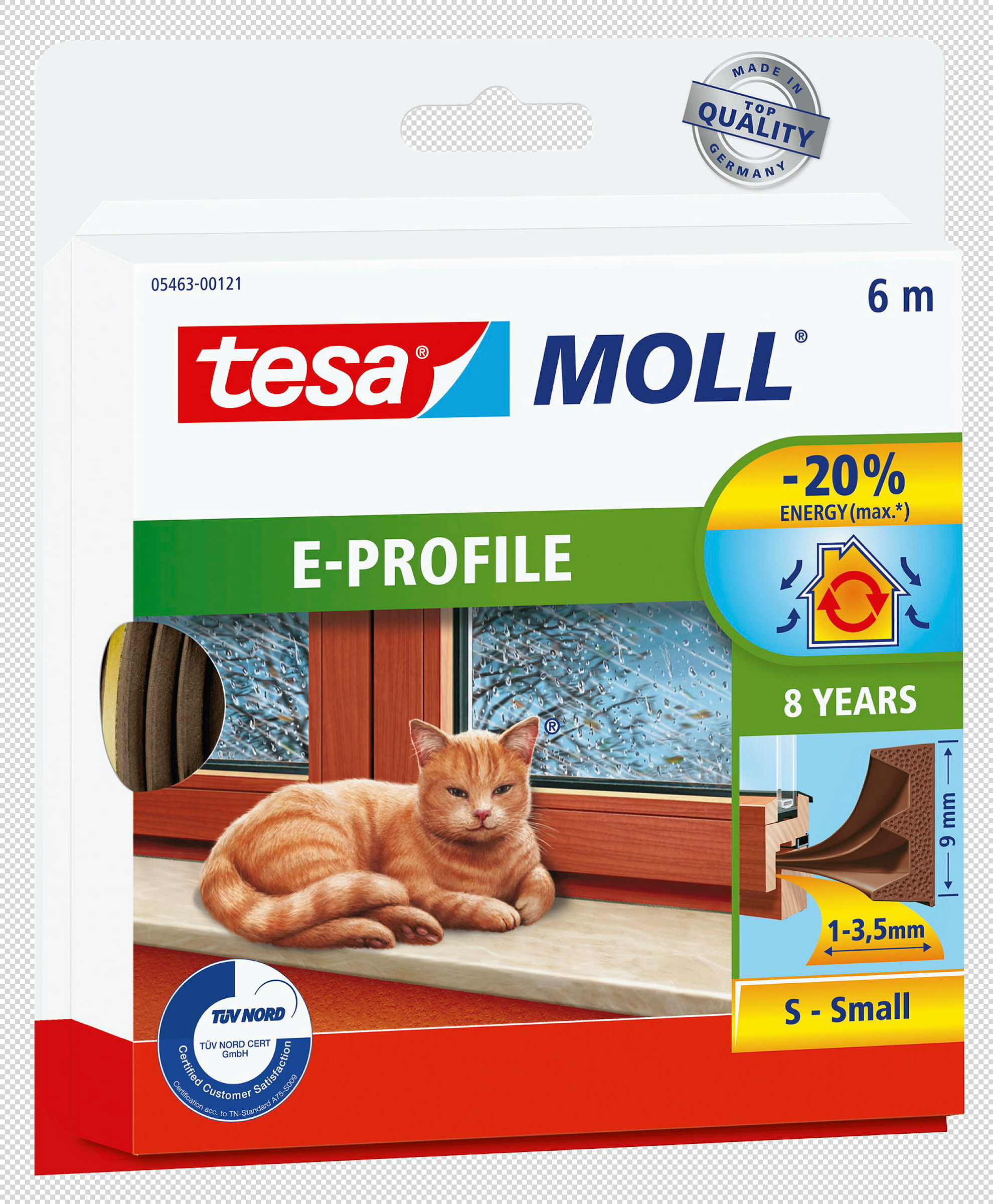tesamoll® E-Profil braun, für Spalten von 1-3,5mm