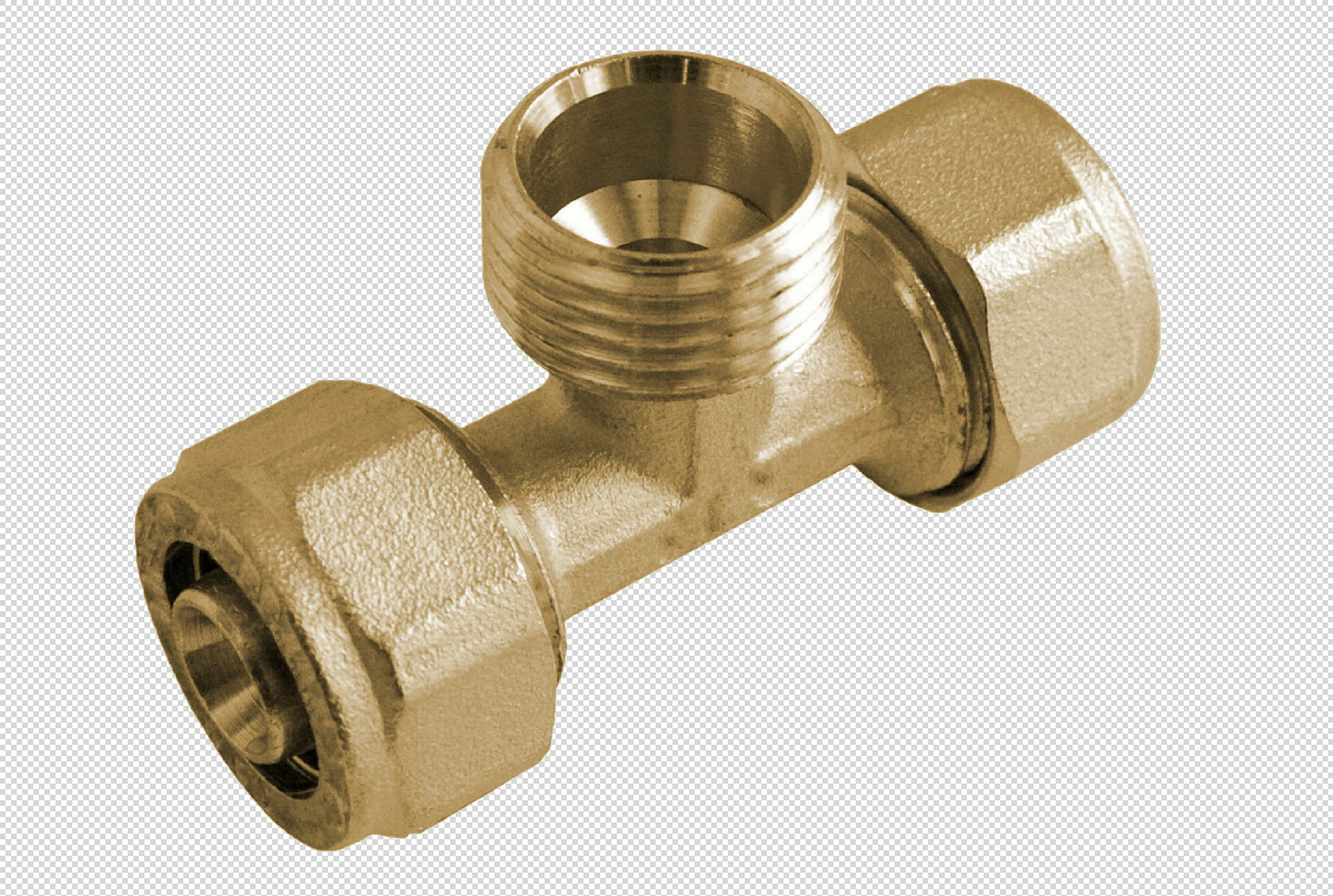 MS T-Stück, blank, 16 mm x 1/2''AG x 16 mm, Klemmfitting für MSVR