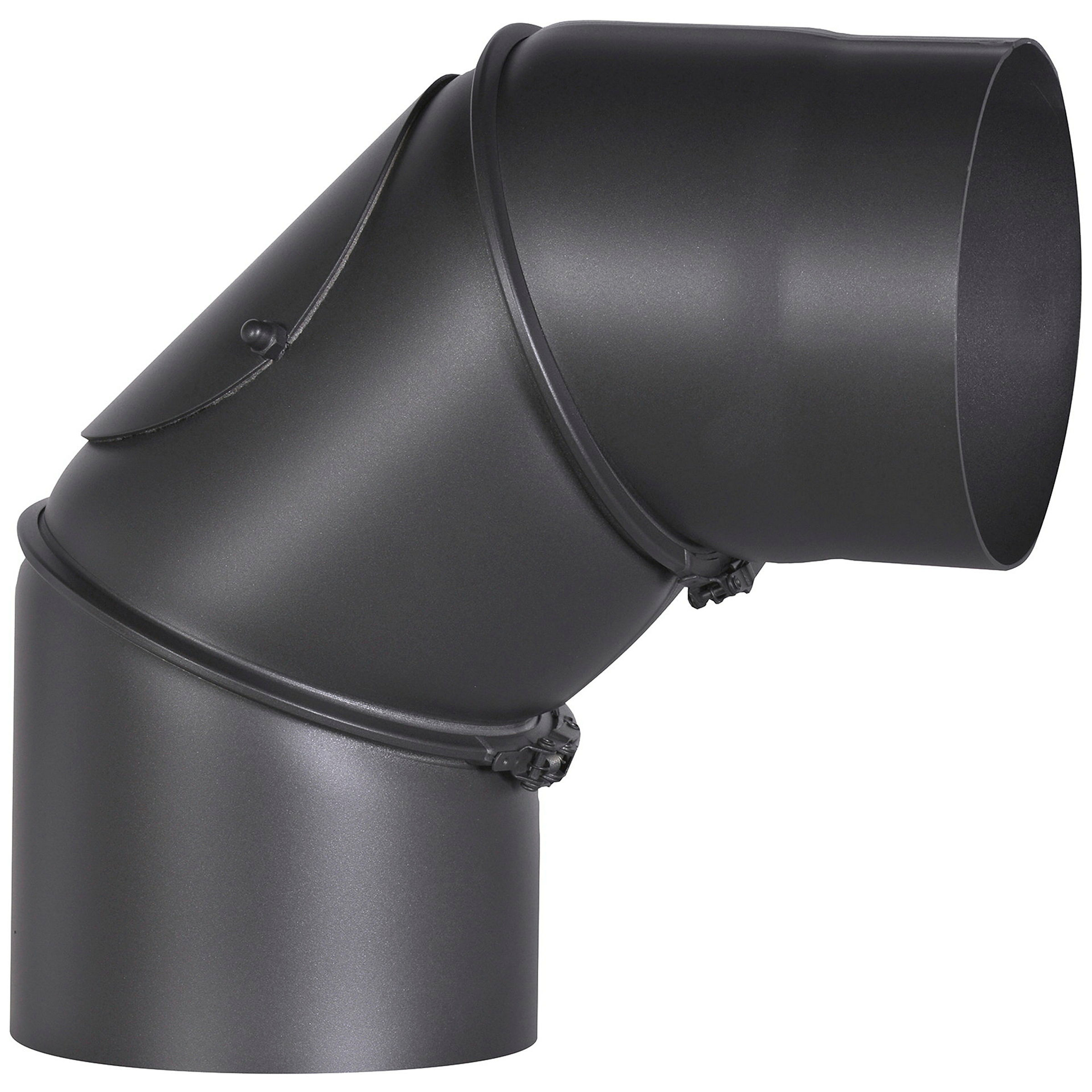 Rauchrohrbogen, 150 mm, schwarz, 90 Grad