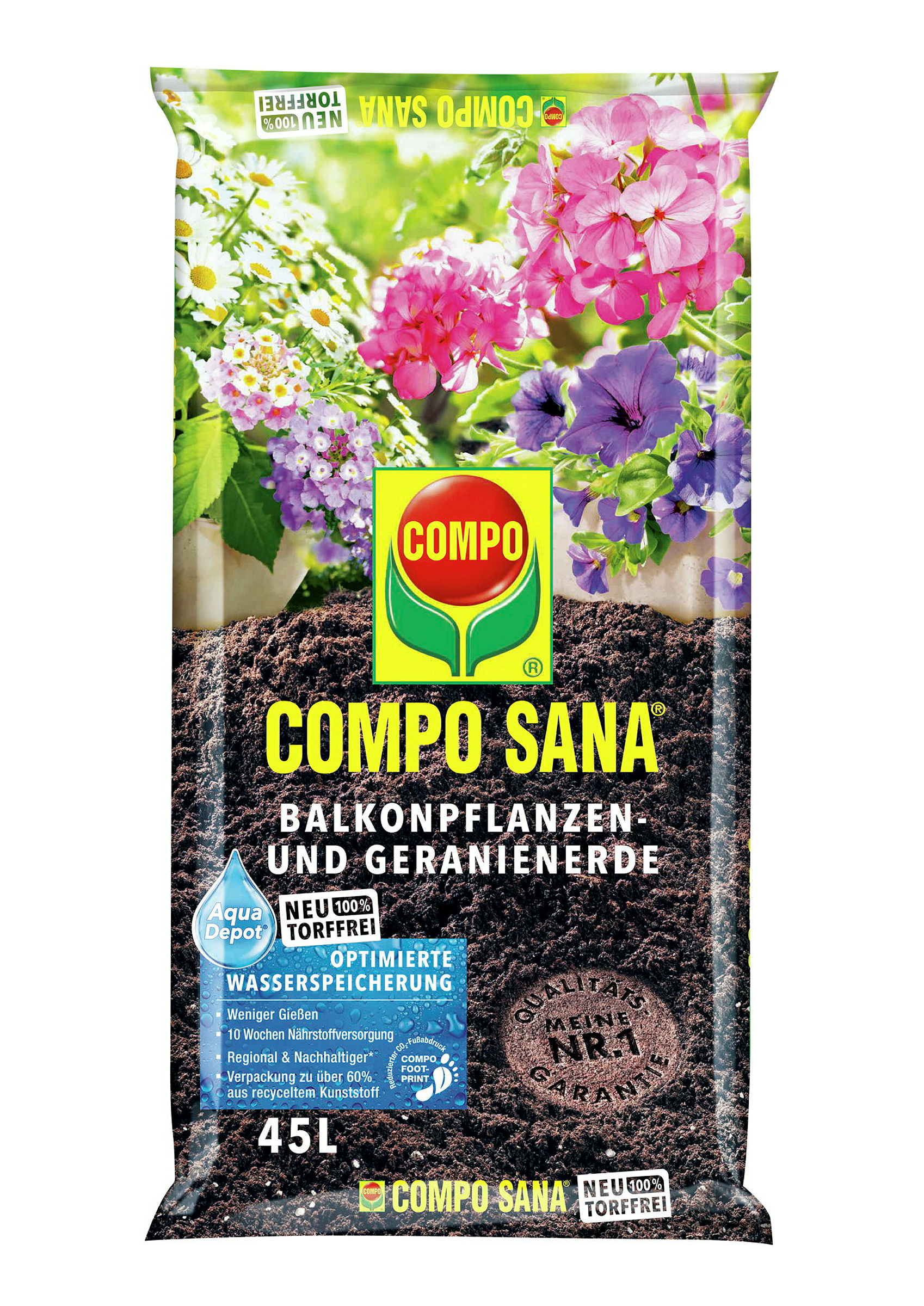 COMPO SANA ® Balkon- und Geranienerde, torffrei 45 L
