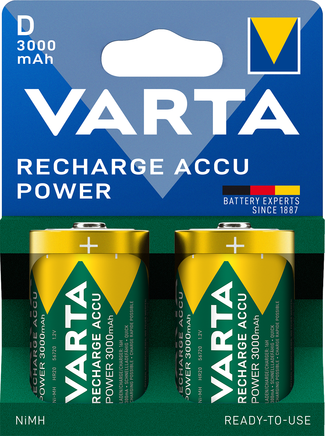 VARTA Recharge Accu Power D 3000 mAh Blister 2
