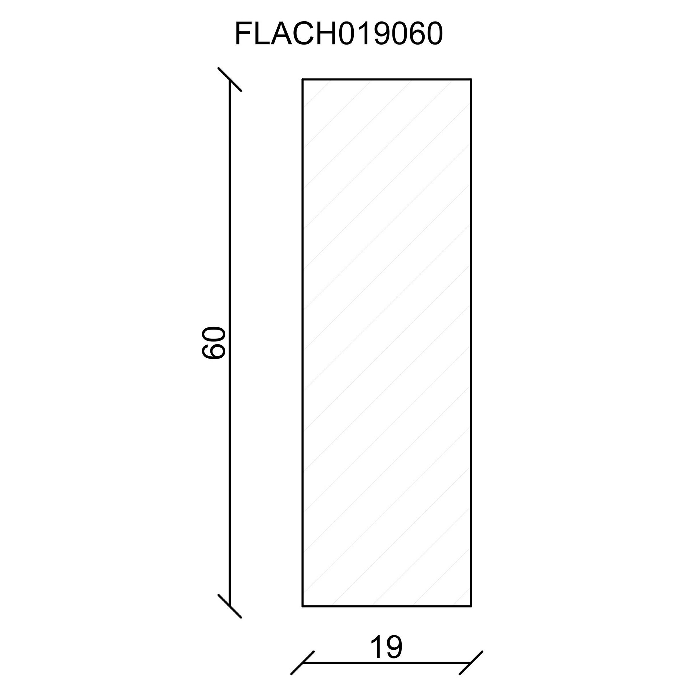 Rechteckleiste 19x60x2400mm, Fichte/Kiefer roh