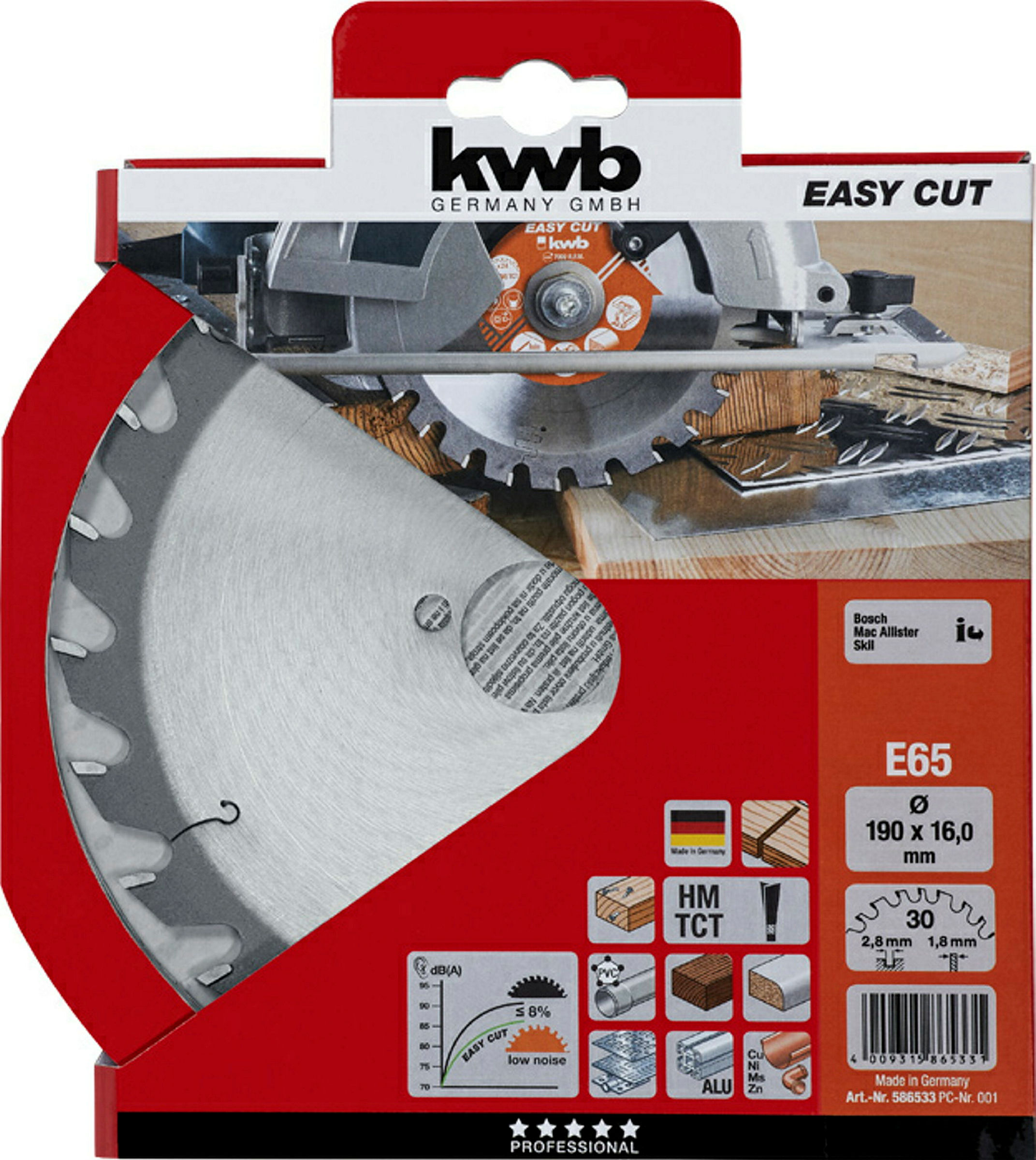 EASY-CUT Kreissägeblätter für Handkreissägen Ø 190 x 16 mm