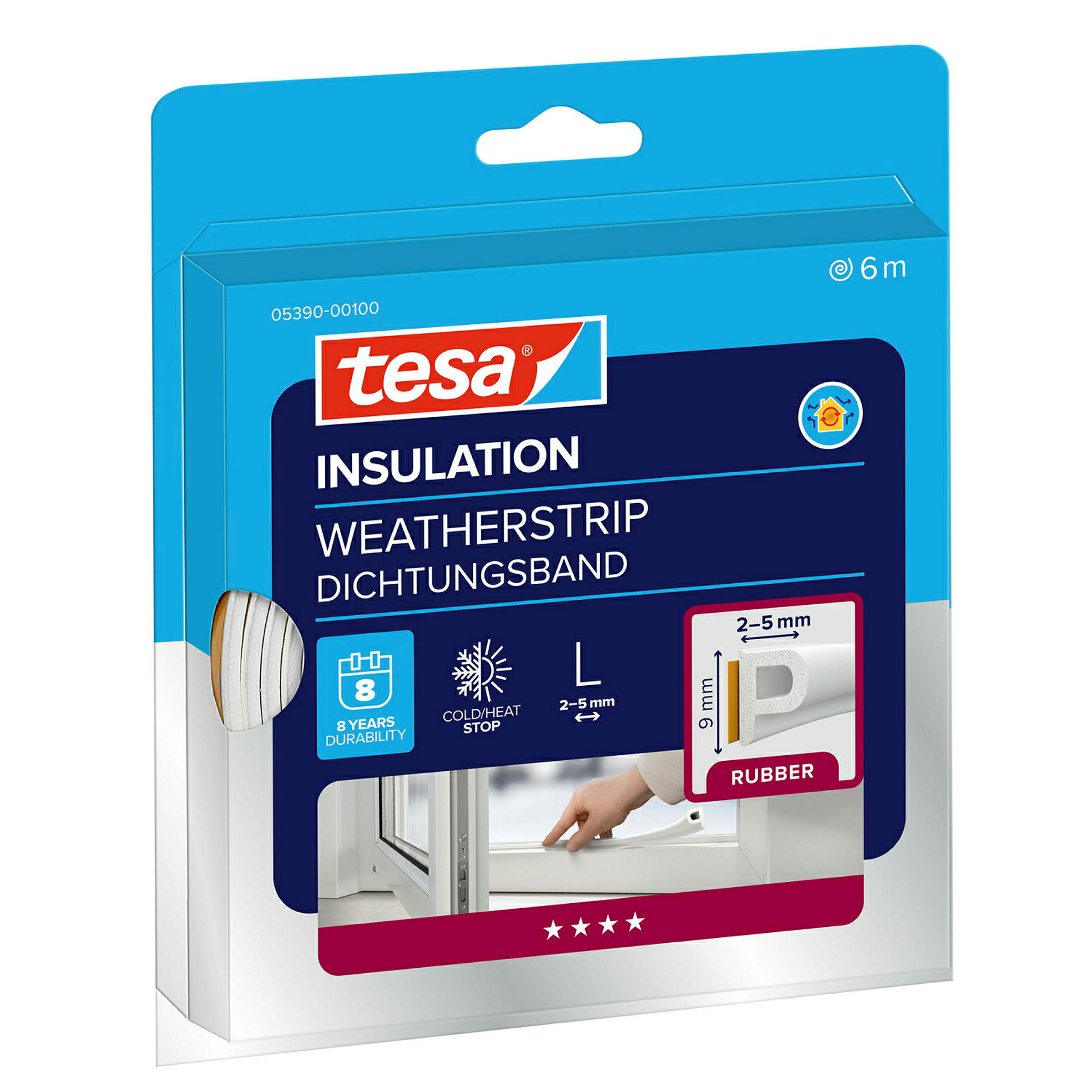 tesamoll® P-Profil weiß, für Spalten von 2-5mm