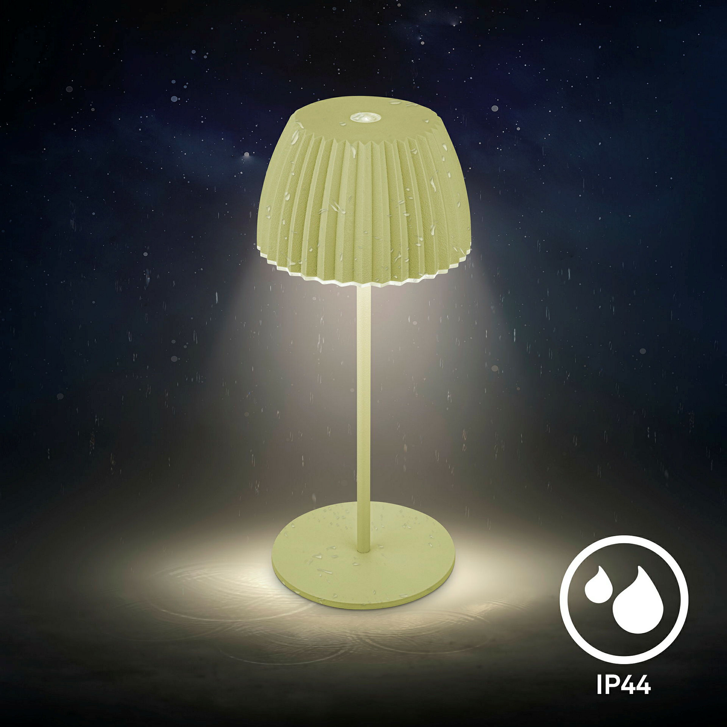 Brilo unplugged RIFFLE Akku Mini Tischleuchte mit Lichtkante - Pastellgrün