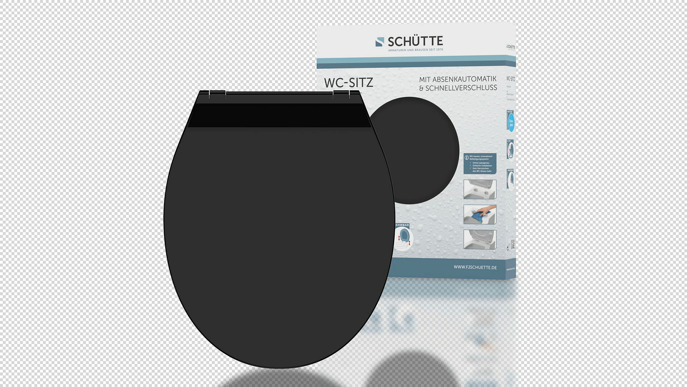 Duroplast WC-Sitz SLIM BLACK, mit Absenkautomatik und Schnellverschluss