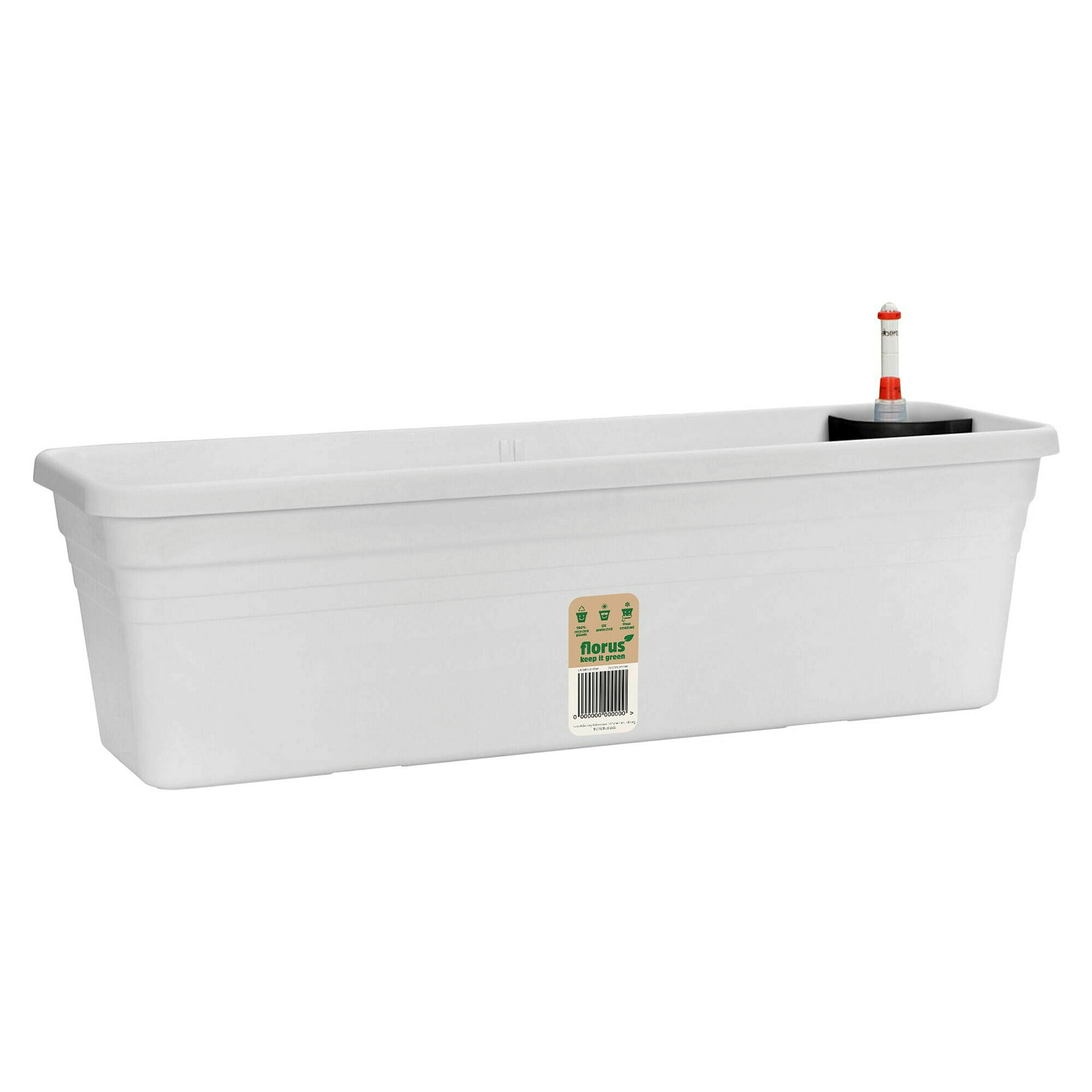 Florus Med. Balkonkasten Bewässerung. 80 - Weiß - L 78 x B 19.3 x H 17 cm -