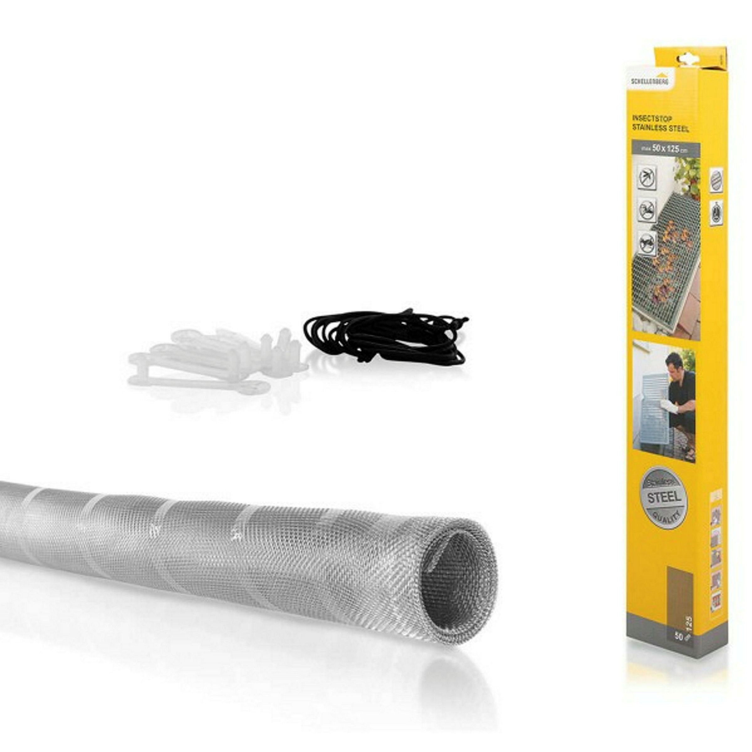 Schellenberg Sauberer Lichtschacht mit Edelstahlgewebe, 50 x 125 cm