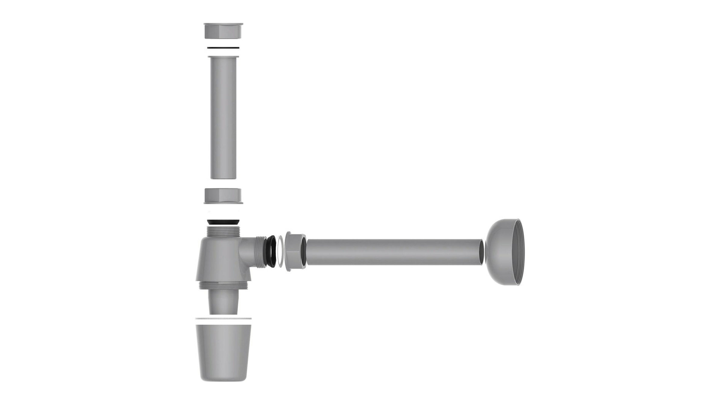 ECO-SAVE KS Flaschensiphon, Grau, 1 1/4'' x 32 mm