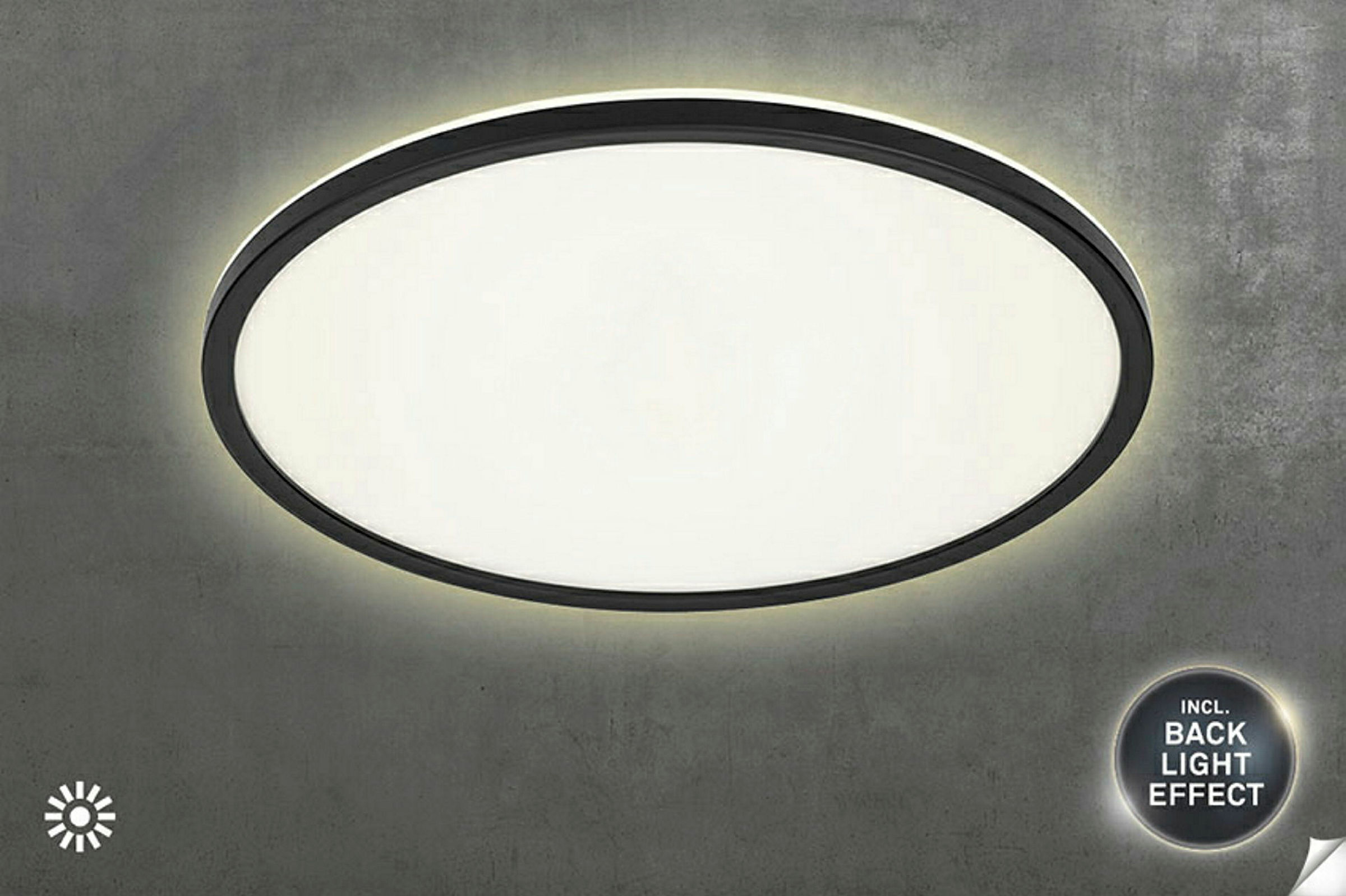 Ultraflaches LED Panel mit LED Backlight,schwarz, 1xLED/22W